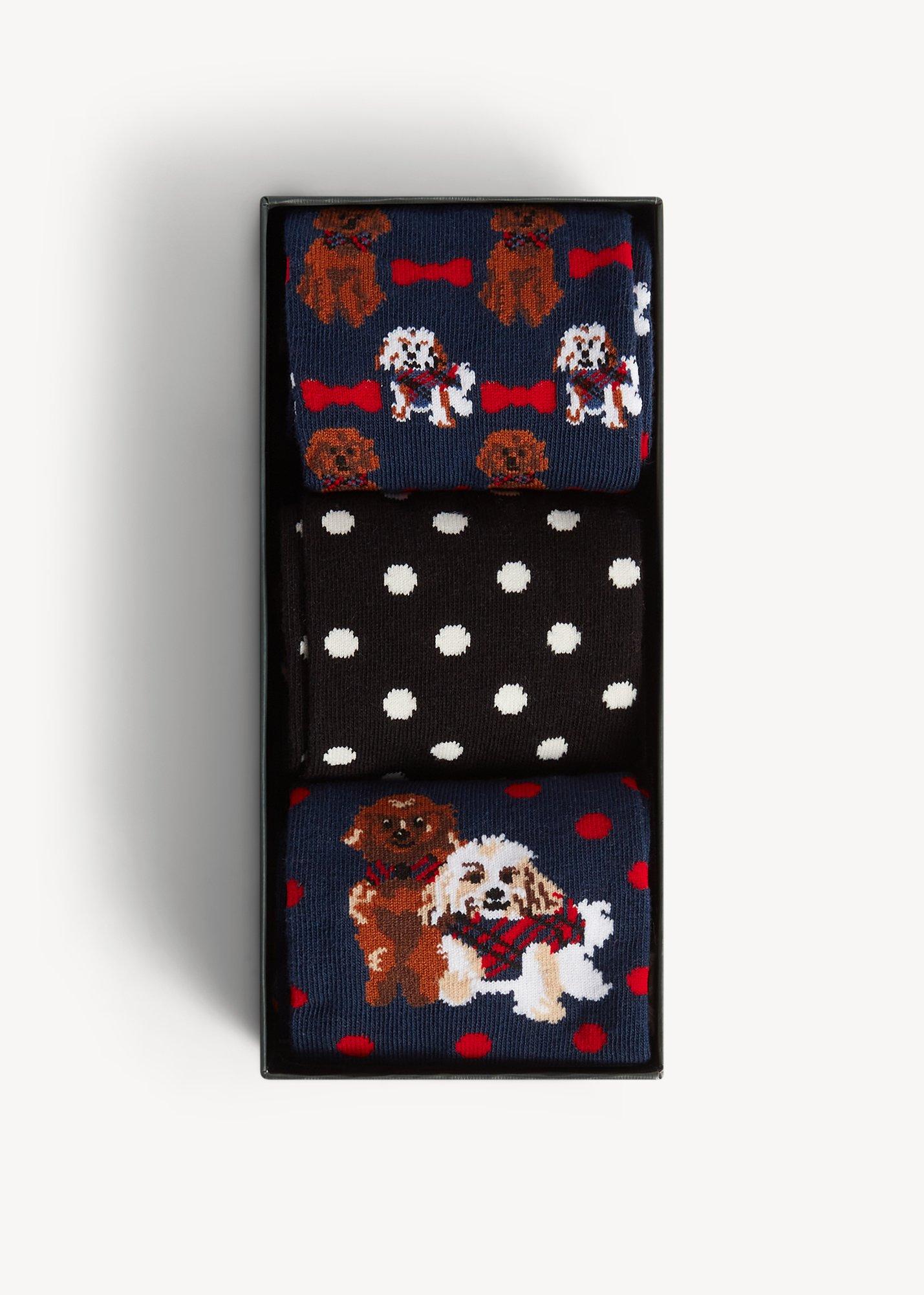 Dog Sock Set, Navy Multi, hi-res