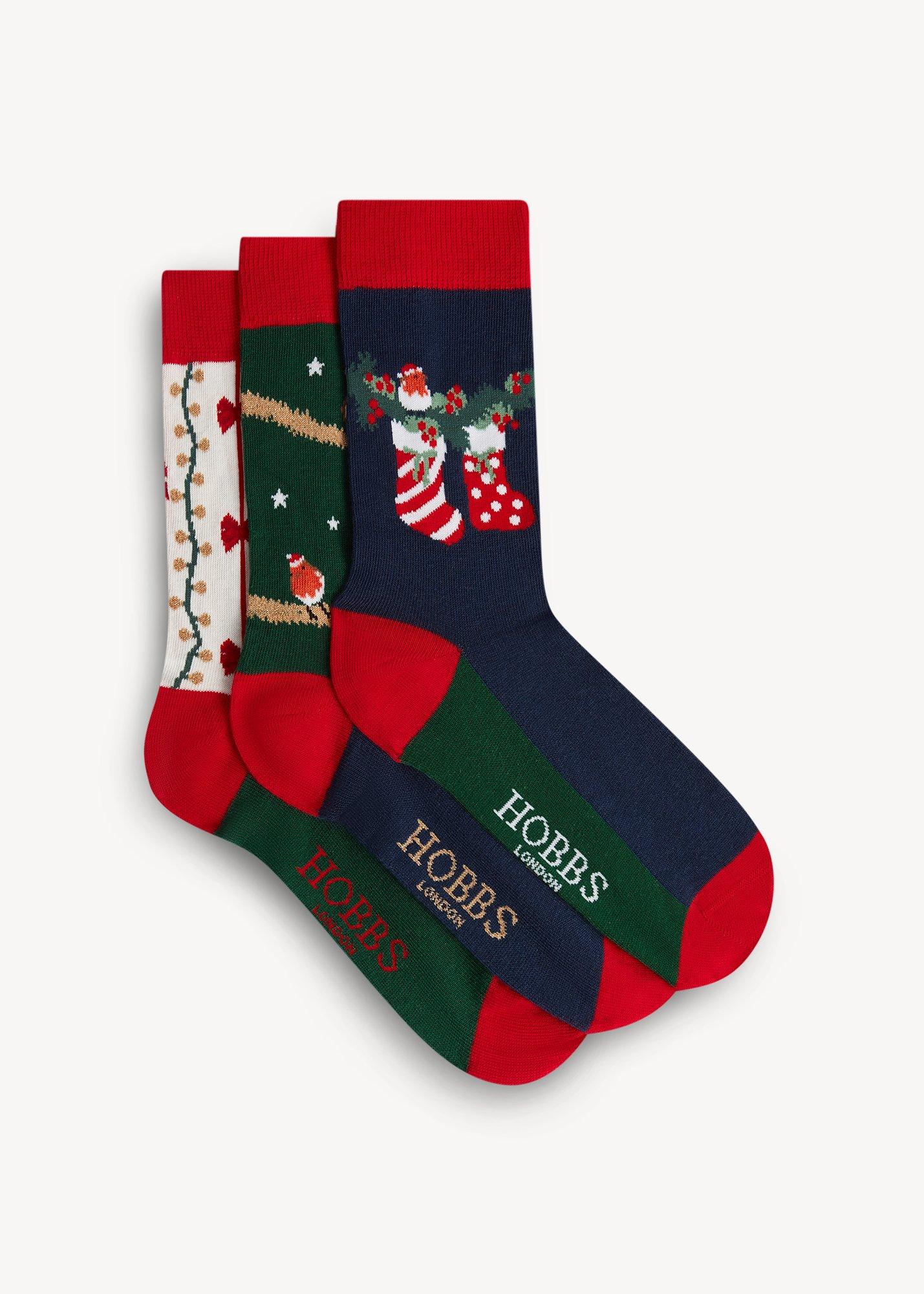 Festive Robin Sock Set