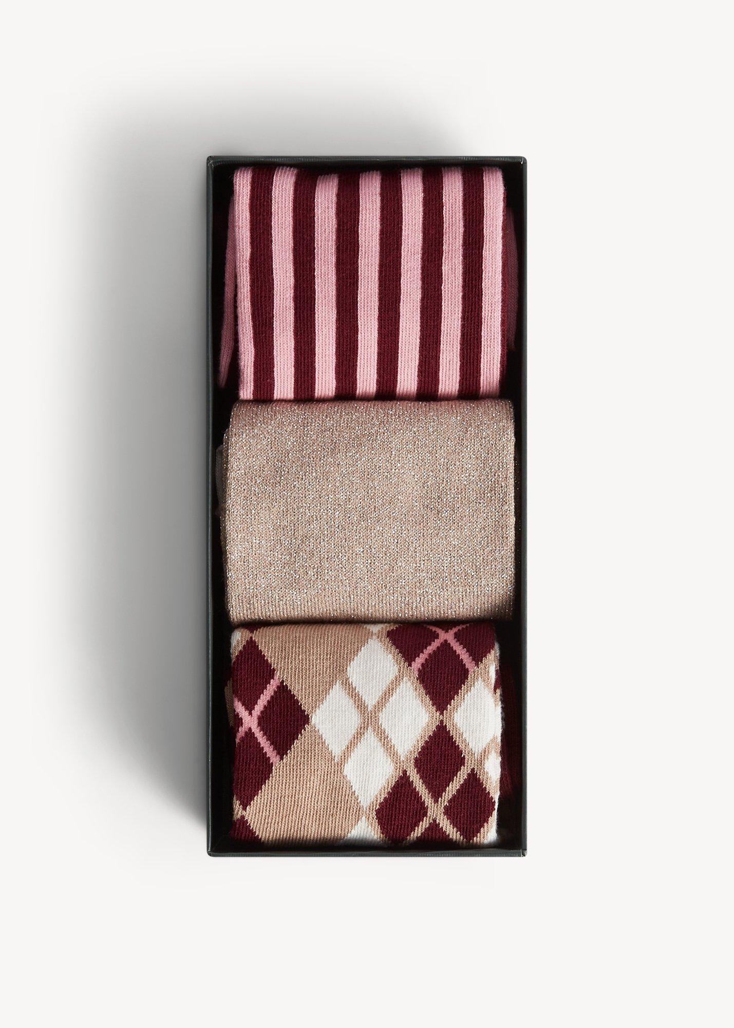 Argyle Sock Set, Purple Multi, hi-res