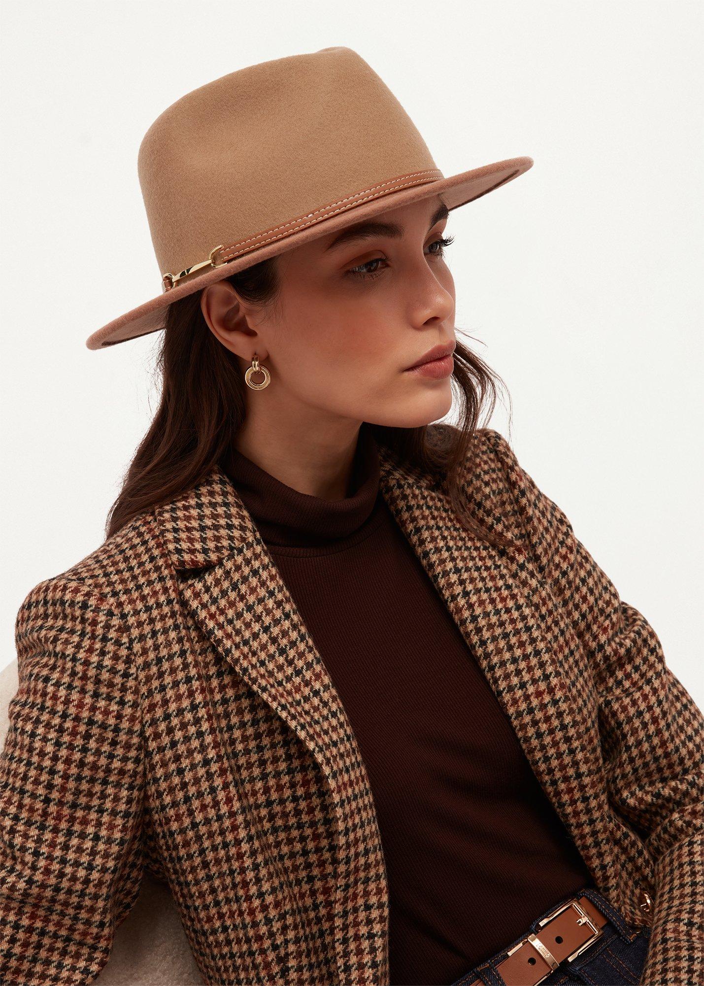 Judith Fedora Hat, Dark Camel, hi-res