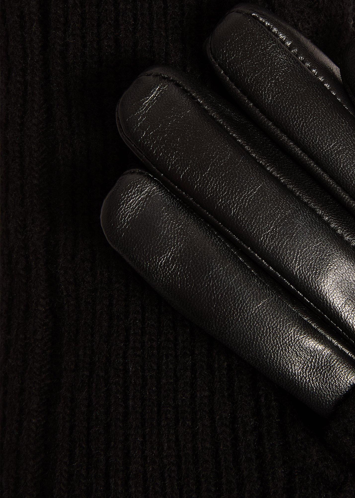 Leanne Leather Gloves, Black, hi-res