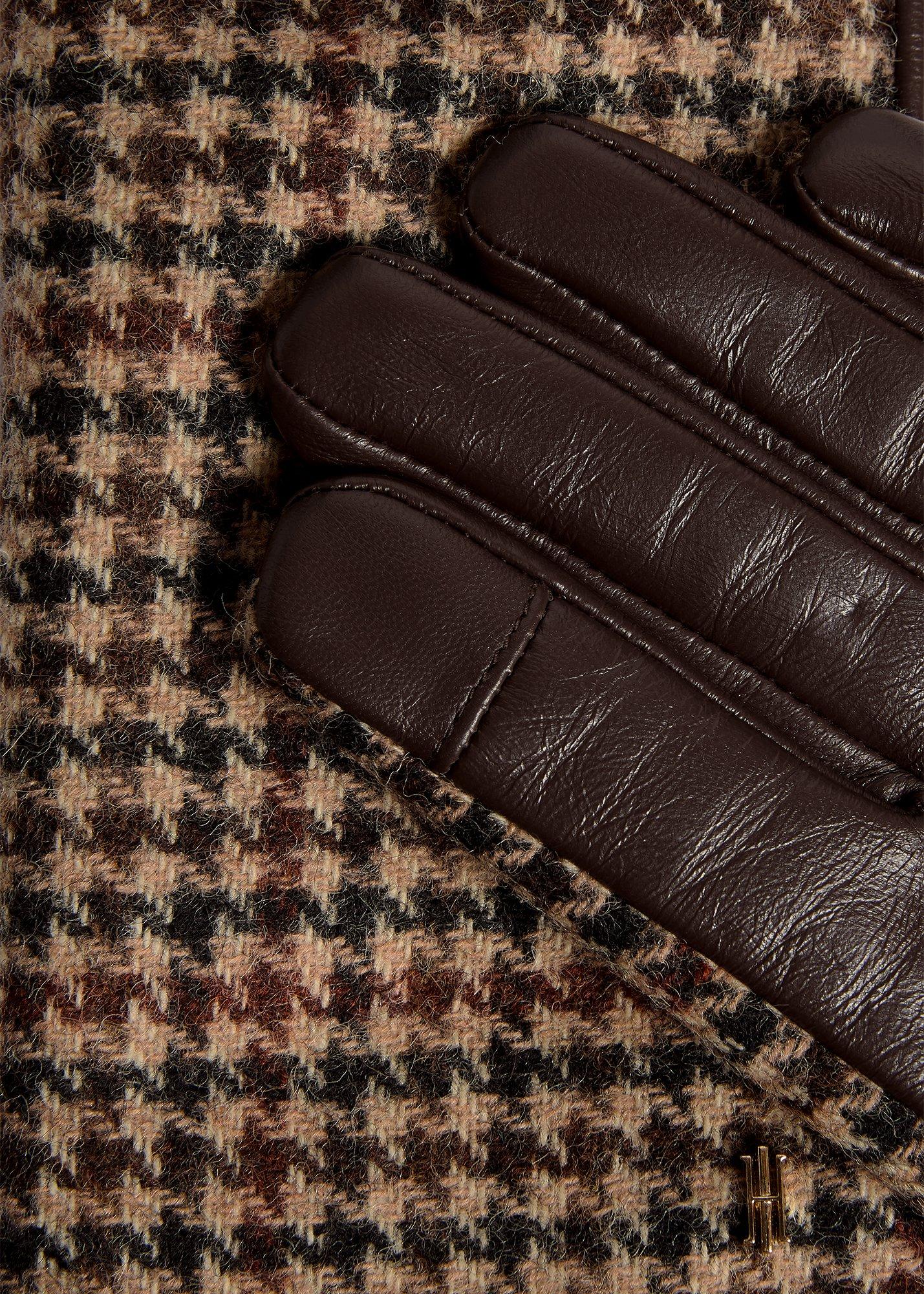Dina Leather Gloves, Brown Multi, hi-res
