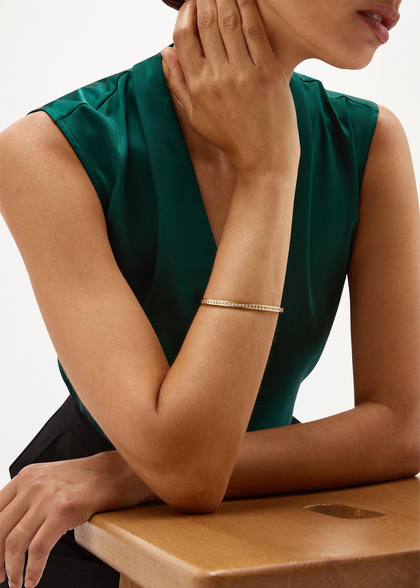 Axelle Gold Plated Cuff, Gold, hi-res