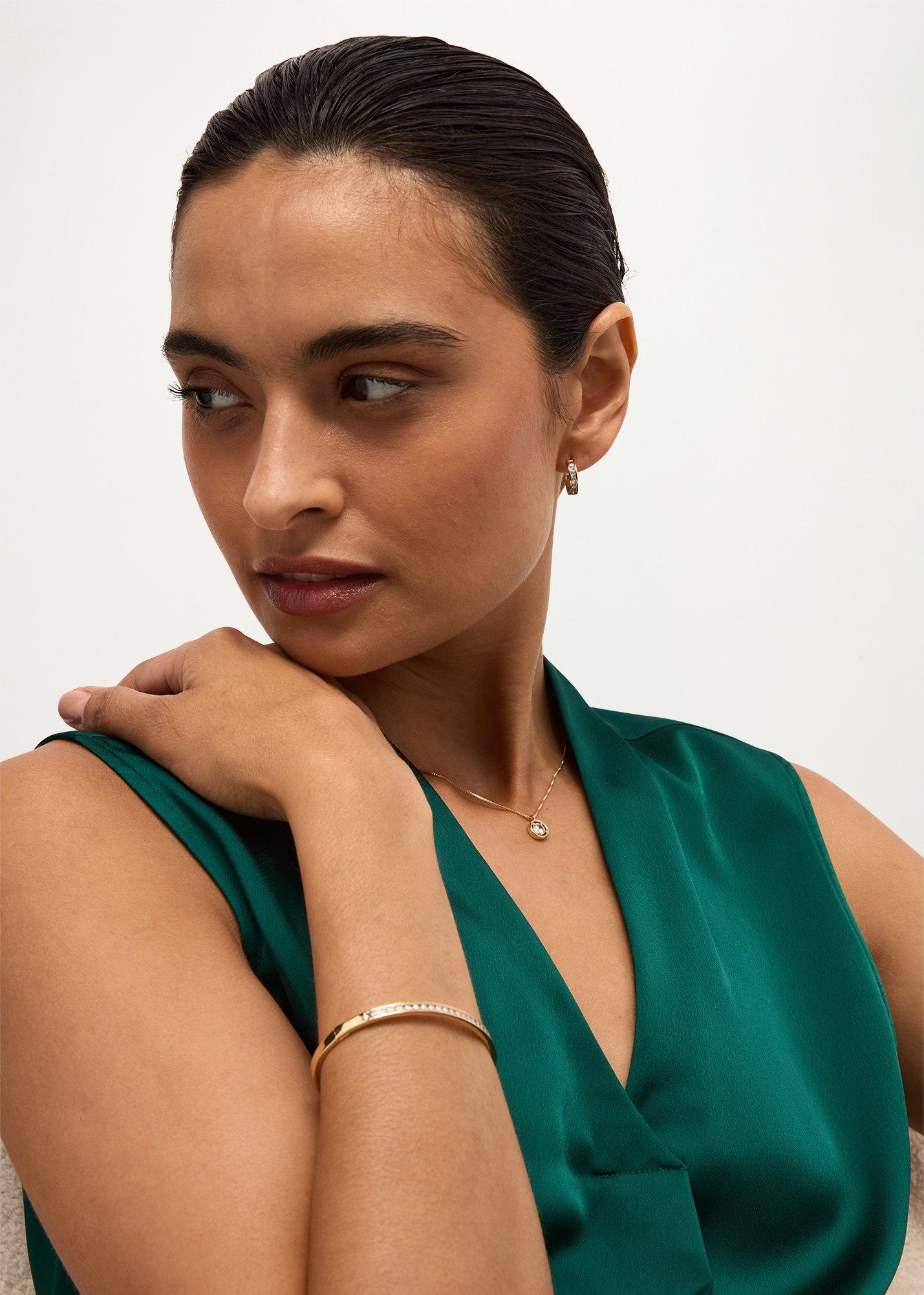 Axelle Gold Plated Cuff, Gold, hi-res