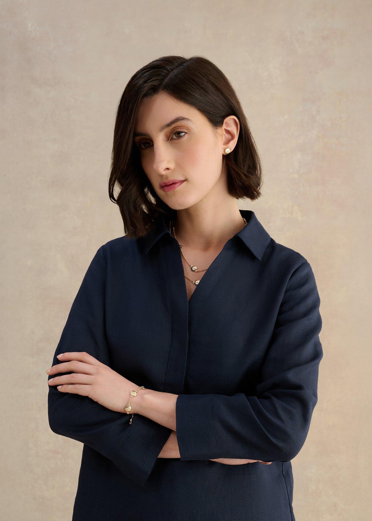 Kiara Sun Stud Earrings, Gold, hi-res