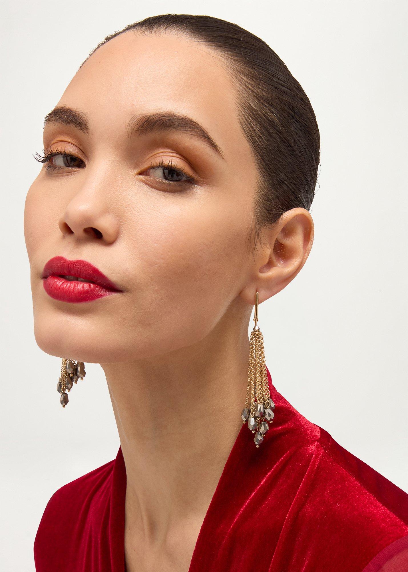 Lea Earrings, Charcoal Gold, hi-res