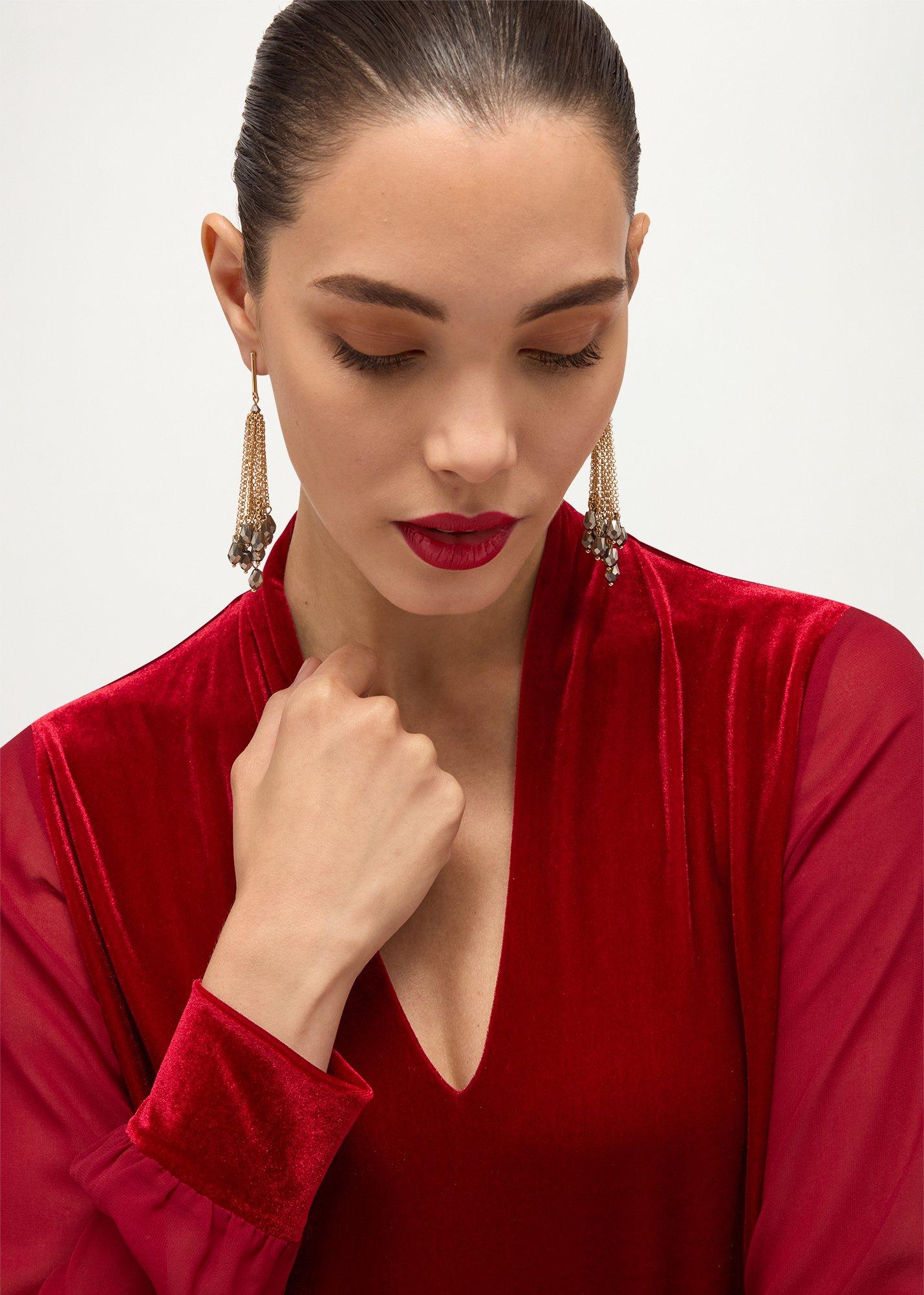 Lea Earrings, Charcoal Gold, hi-res