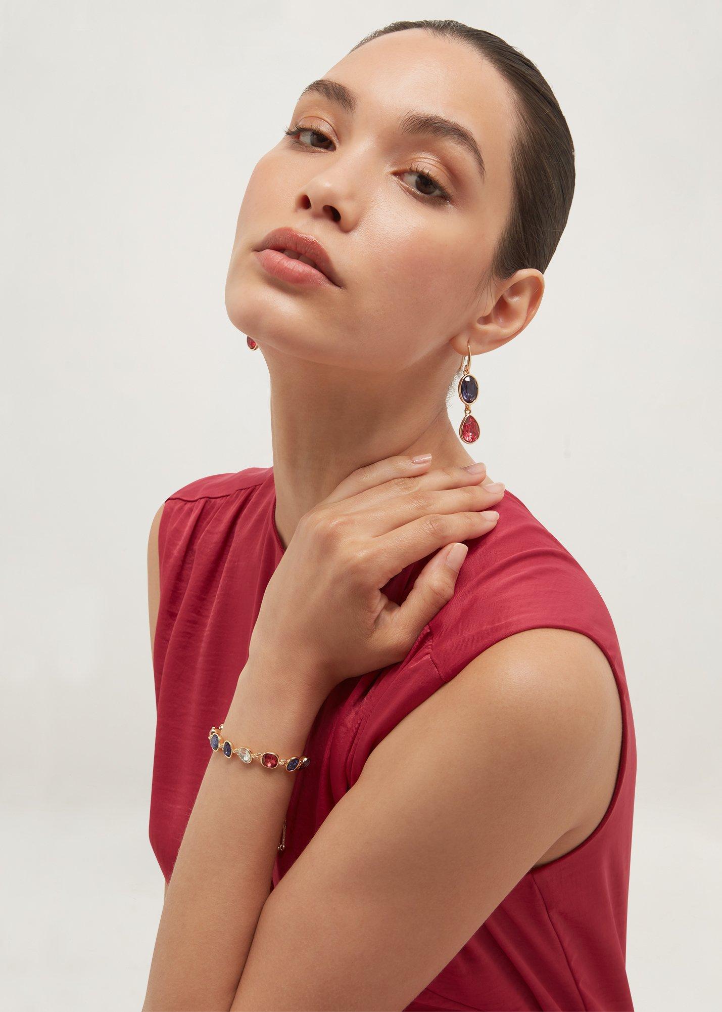 Indira Earring, Pink Navy, hi-res