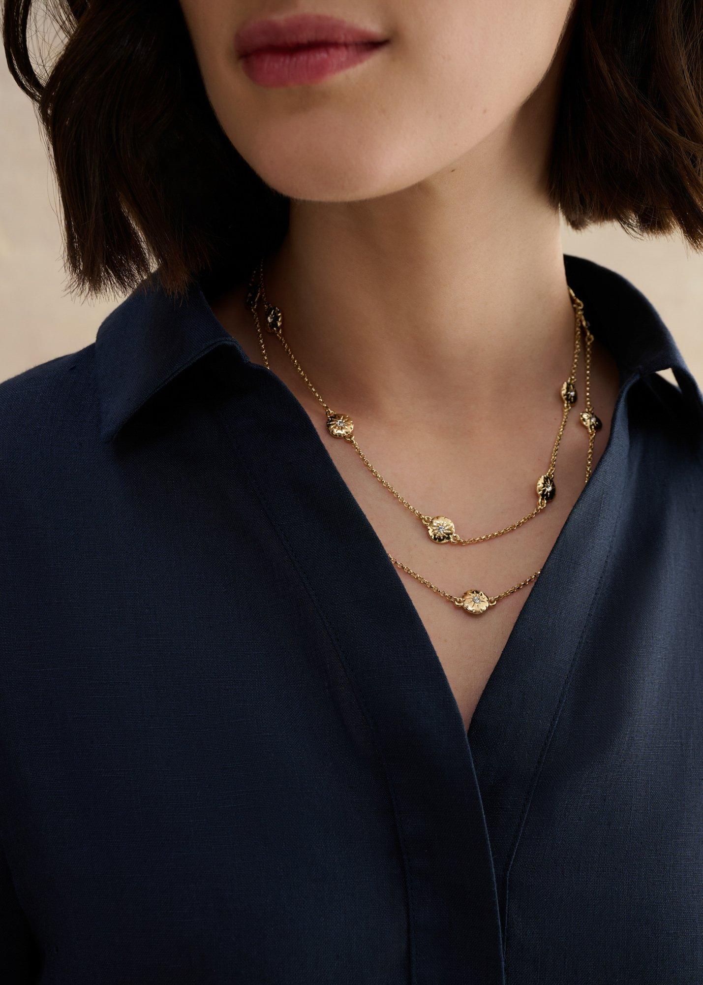 Kiara Sun Necklace, Gold, hi-res