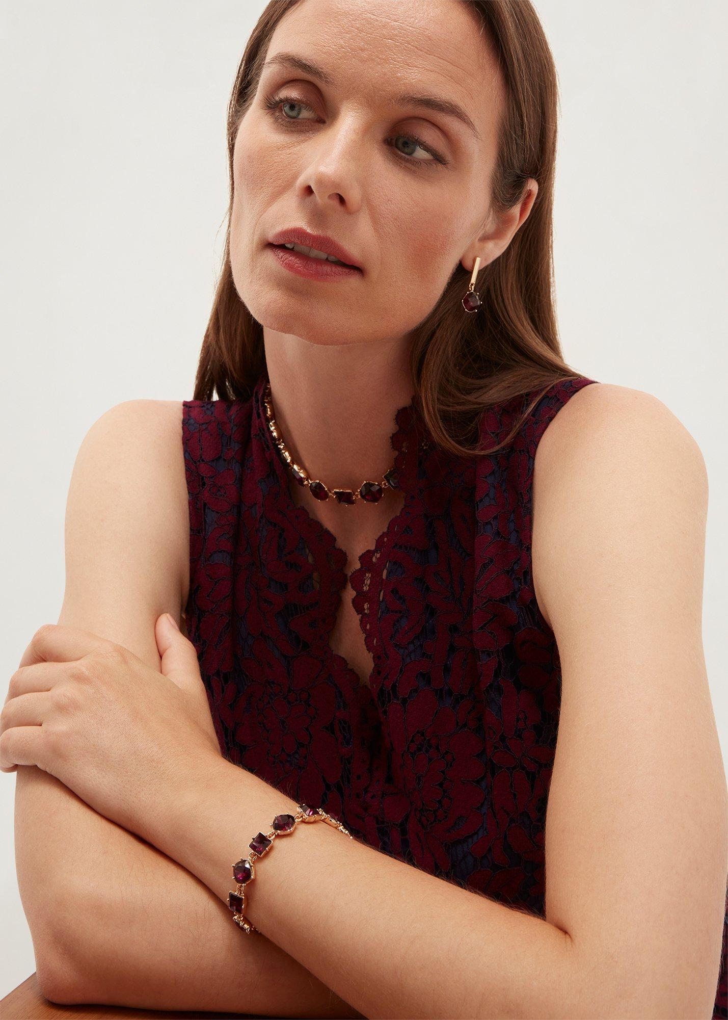 Aria Necklace, Gold Plum, hi-res