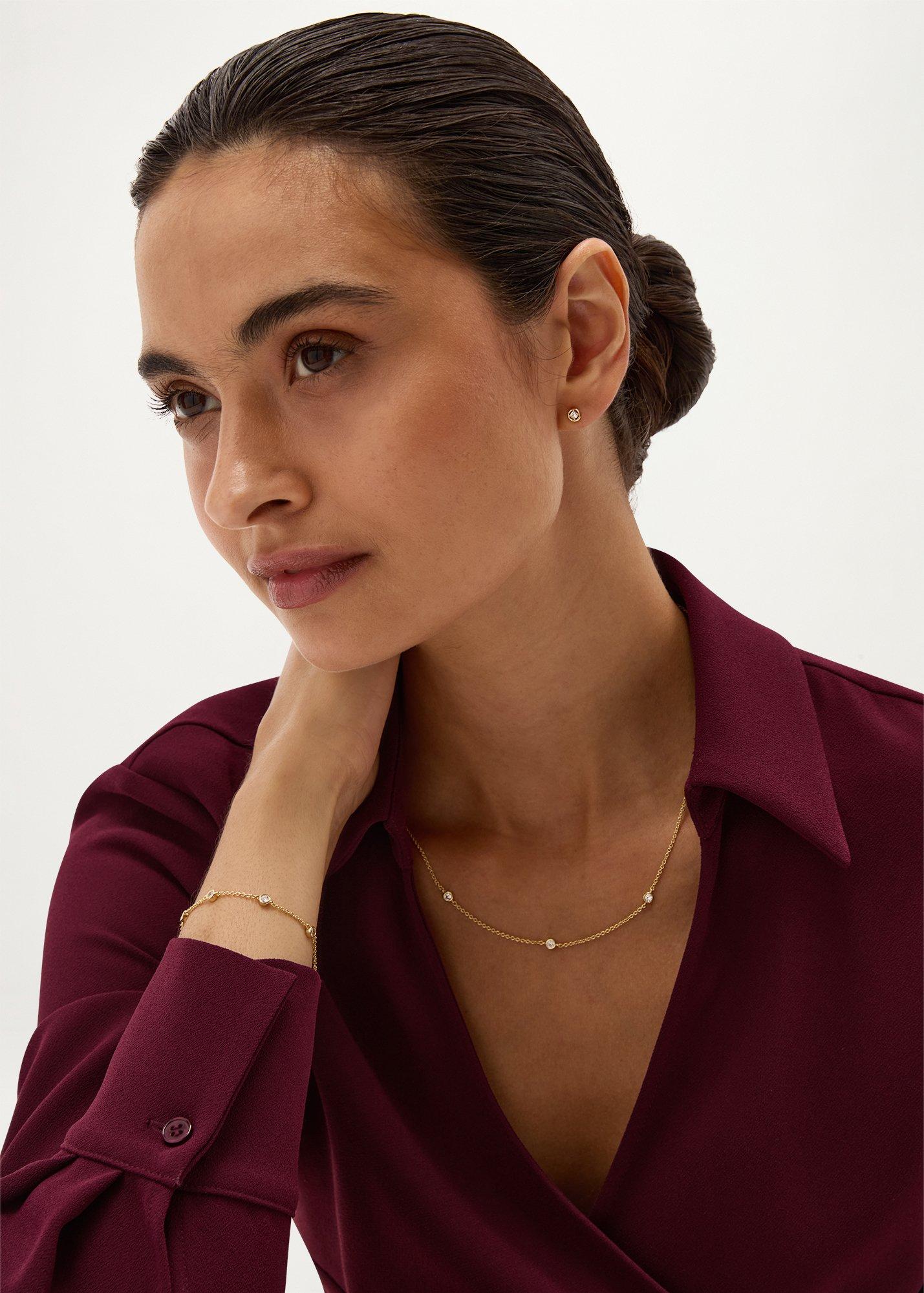 Alya Gold Plated Necklace, Gold, hi-res
