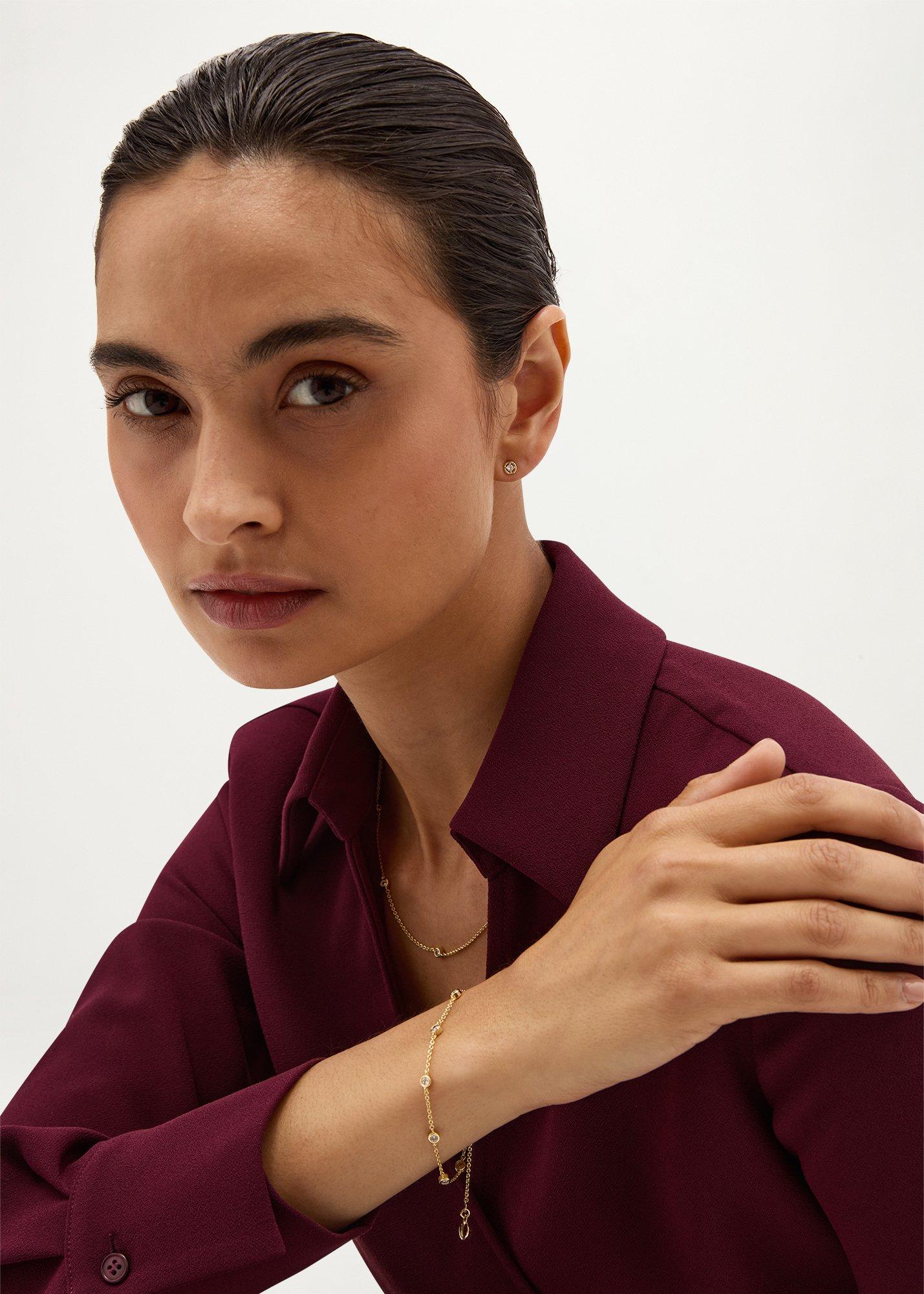 Alya Gold Plated Necklace, Gold, hi-res