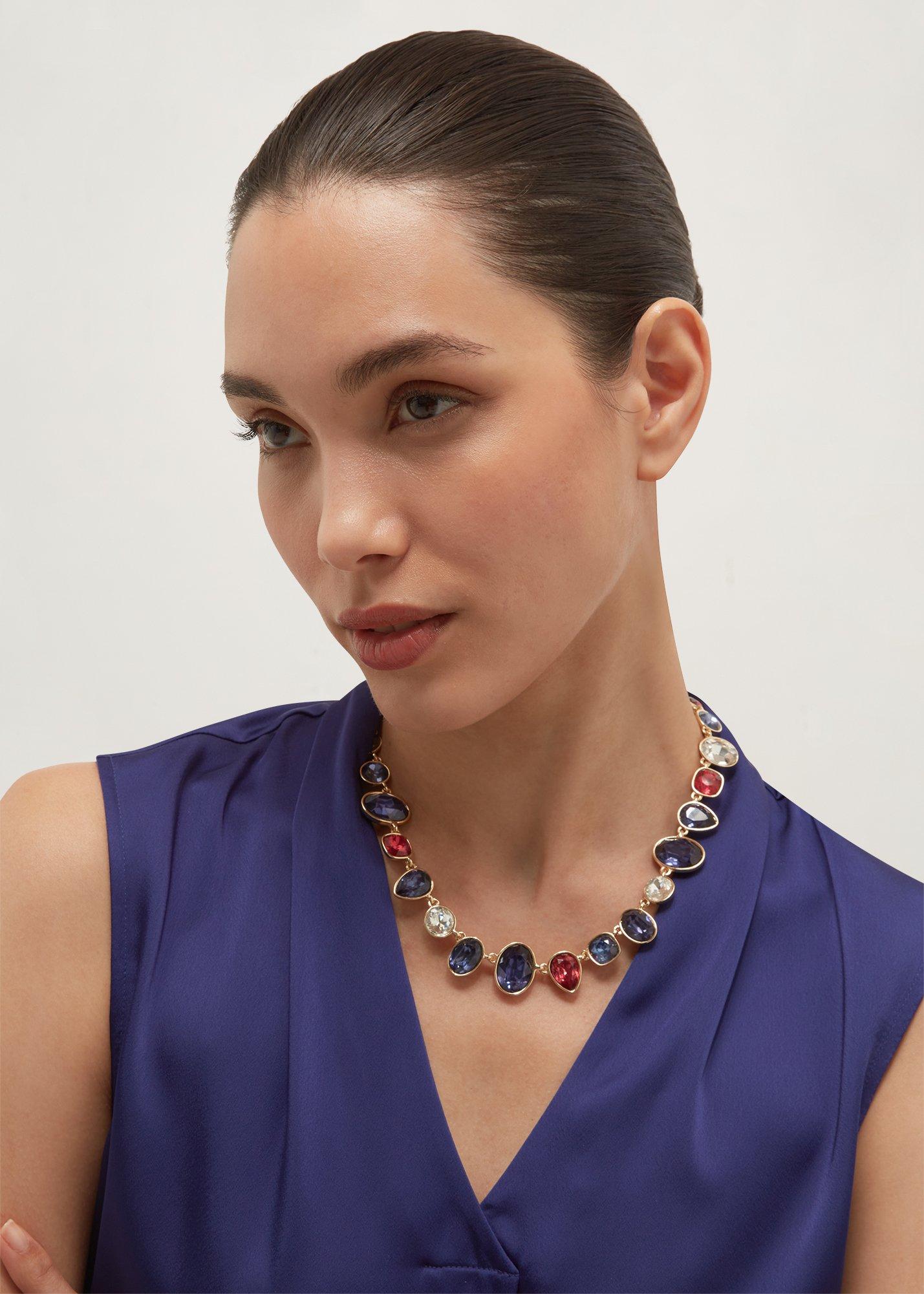 Indira Necklace, Pink Navy, hi-res