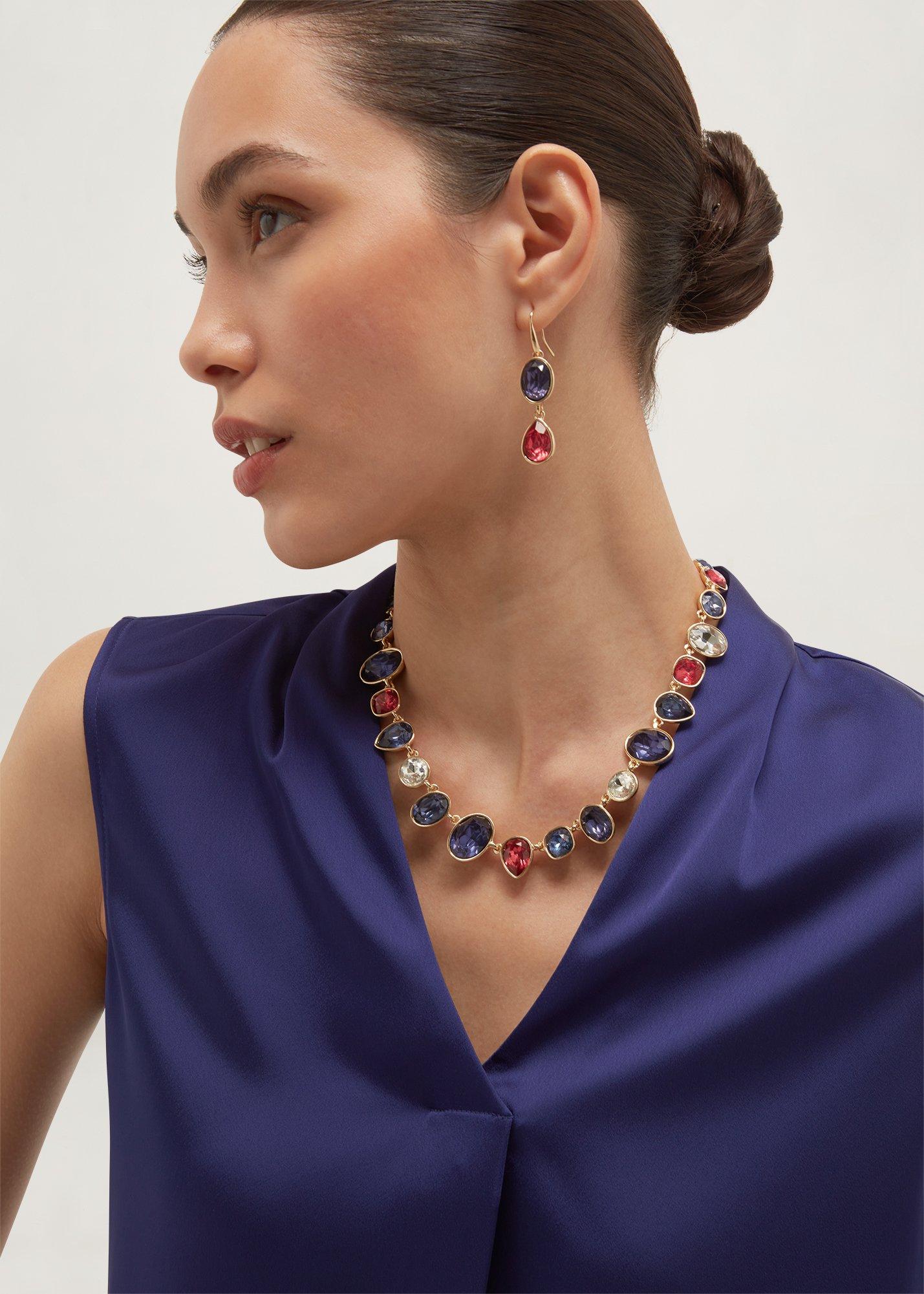 Indira Necklace, Pink Navy, hi-res