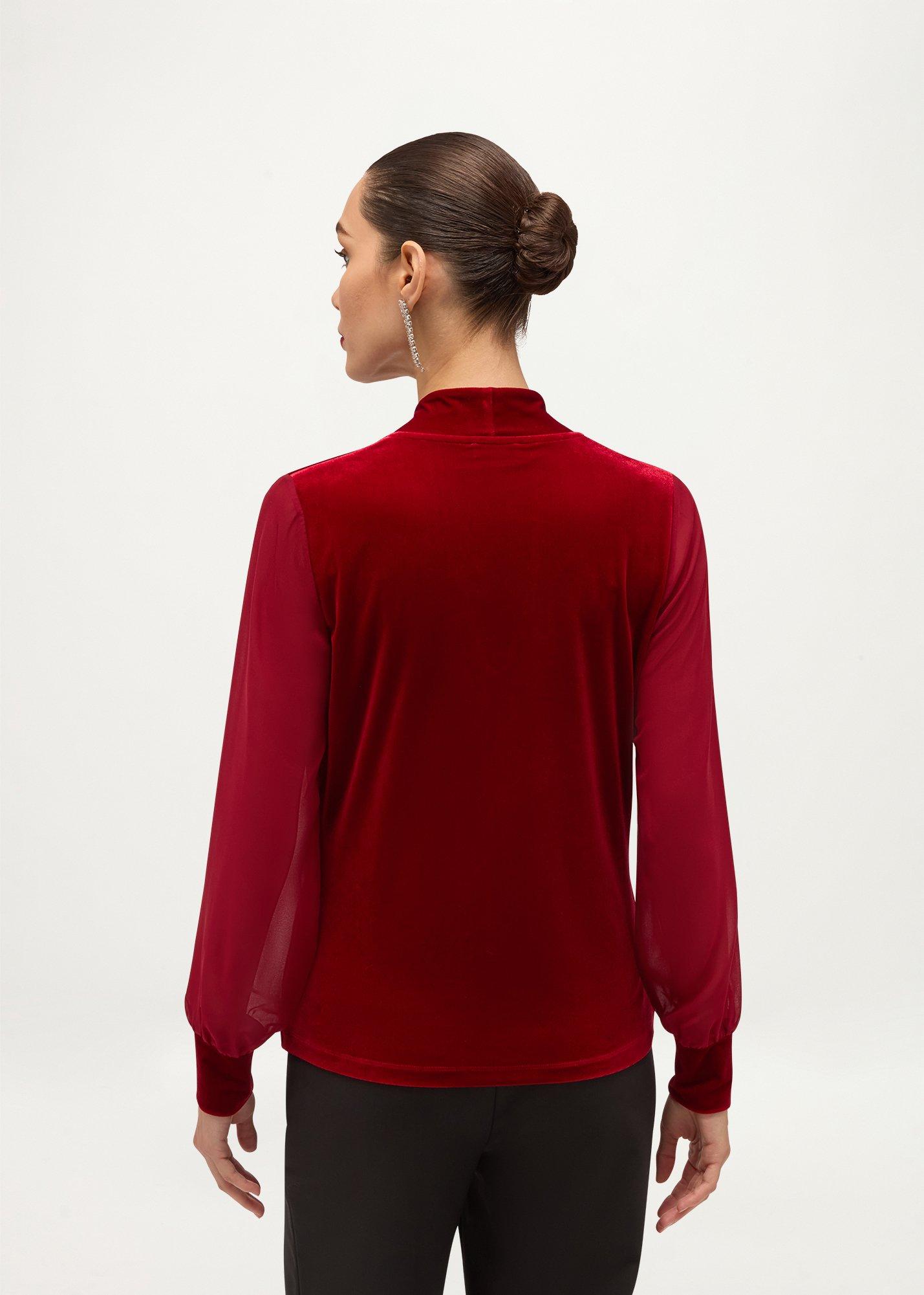 Aimee Velvet Top, Red, hi-res