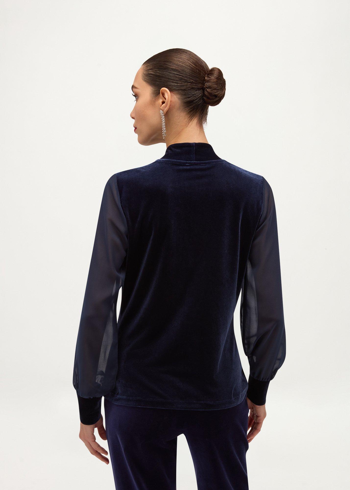 Aimee Velvet Top, Rich Navy Blue, hi-res