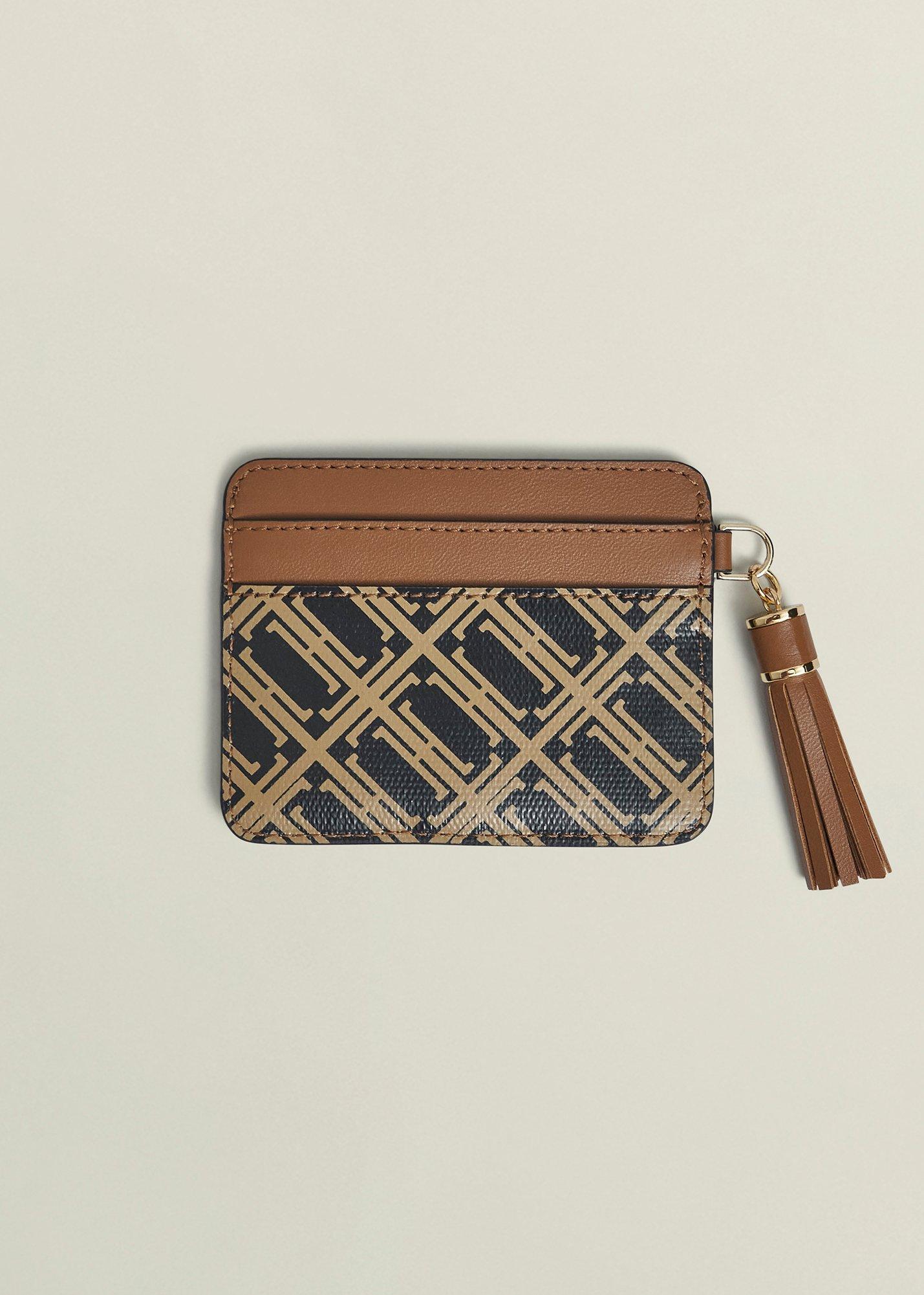 Romina Leather Card Holder, Tan Multi, hi-res