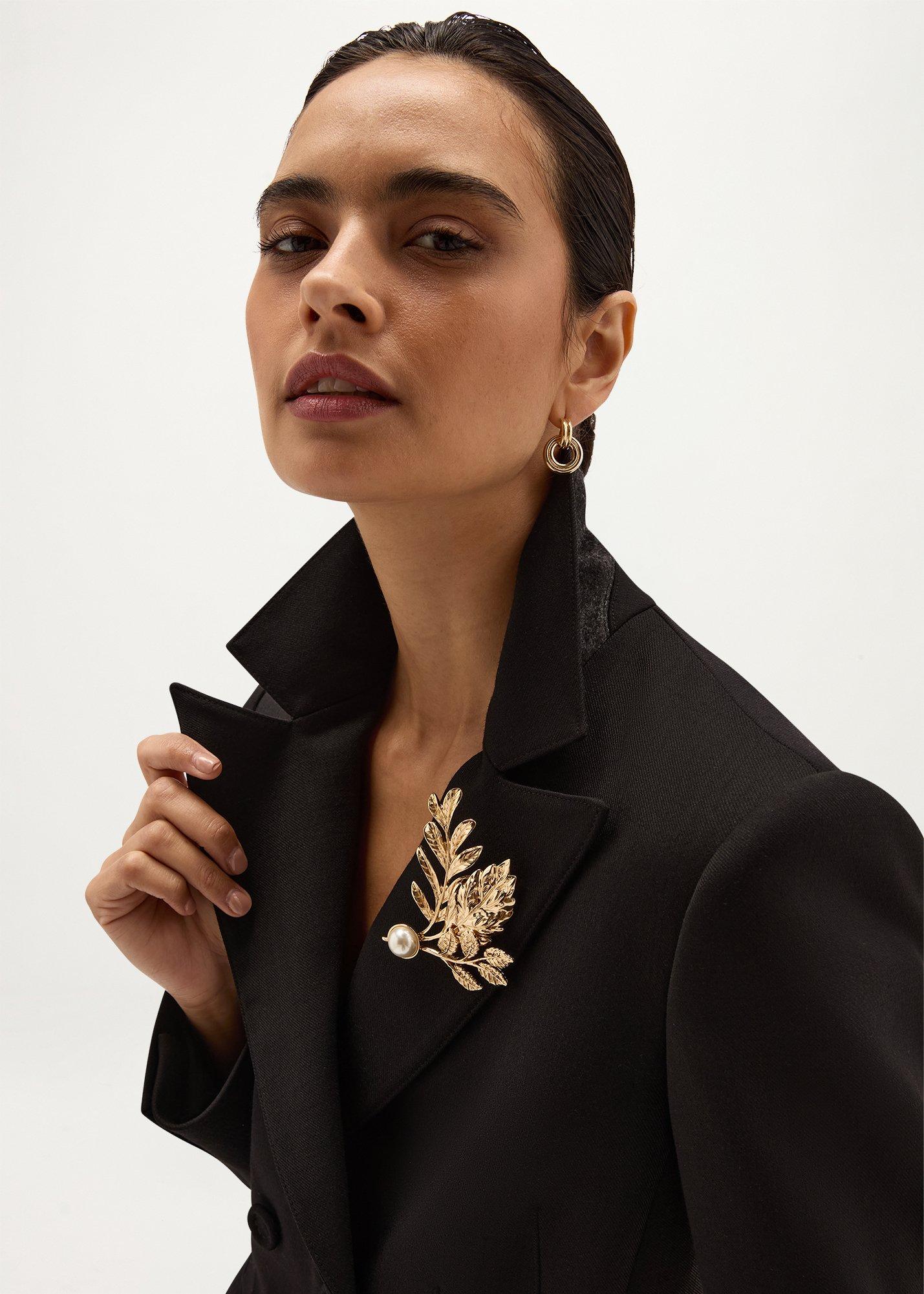 Lina Brooch, Ivory Gold, hi-res