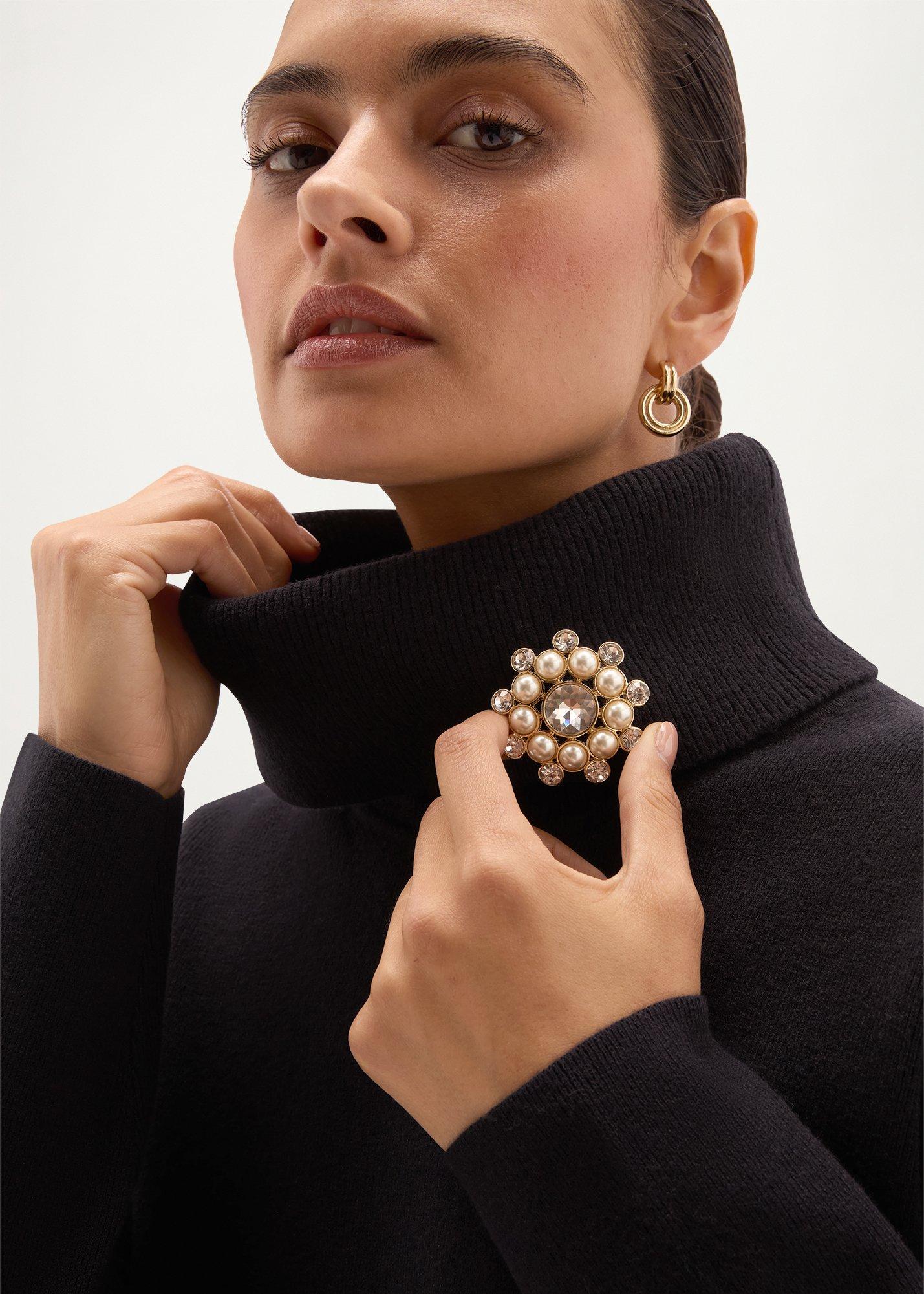 Anela Brooch, Ivory Gold, hi-res