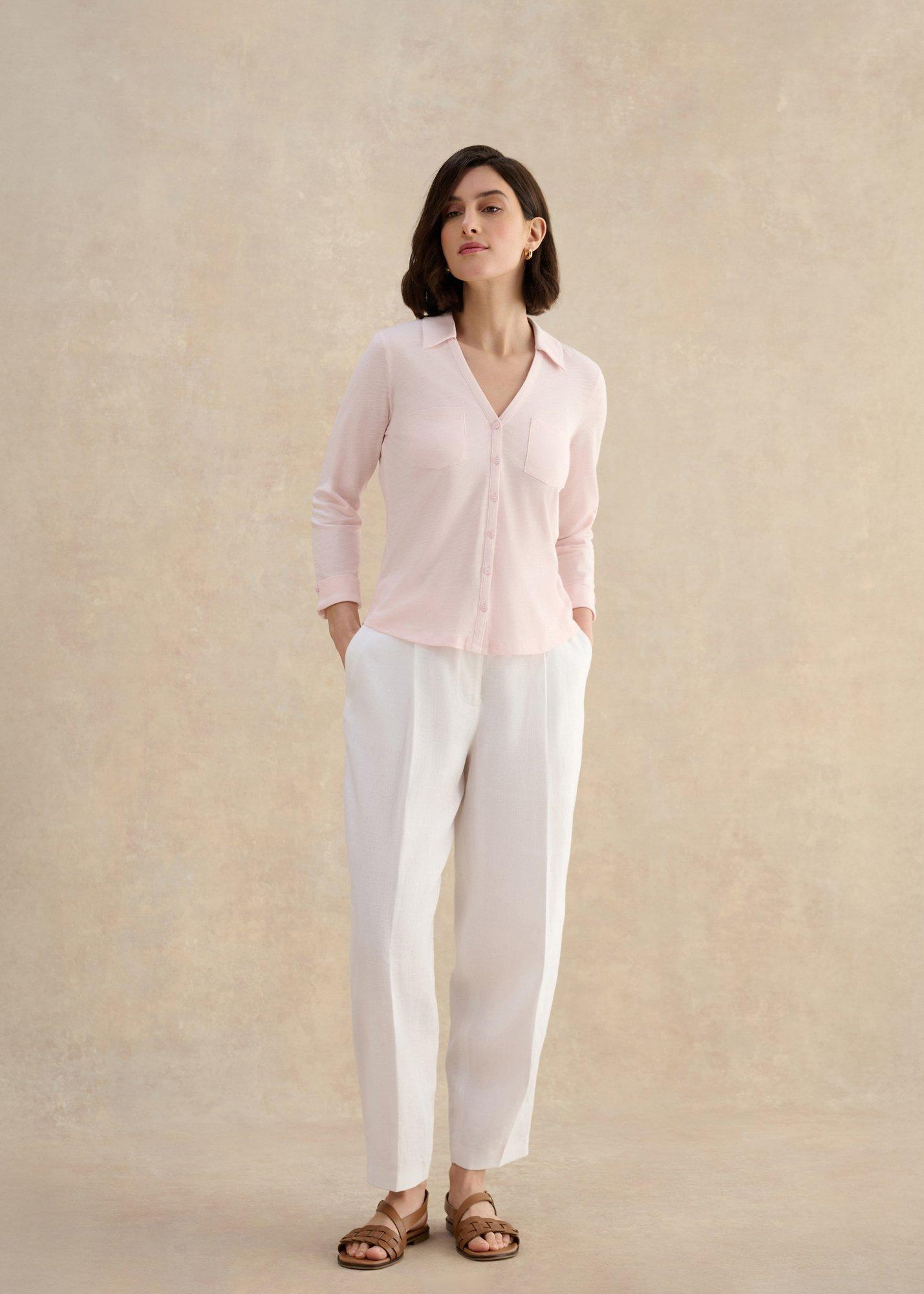 Zariah Cotton Slub 3/4 Sleeve Shirt 