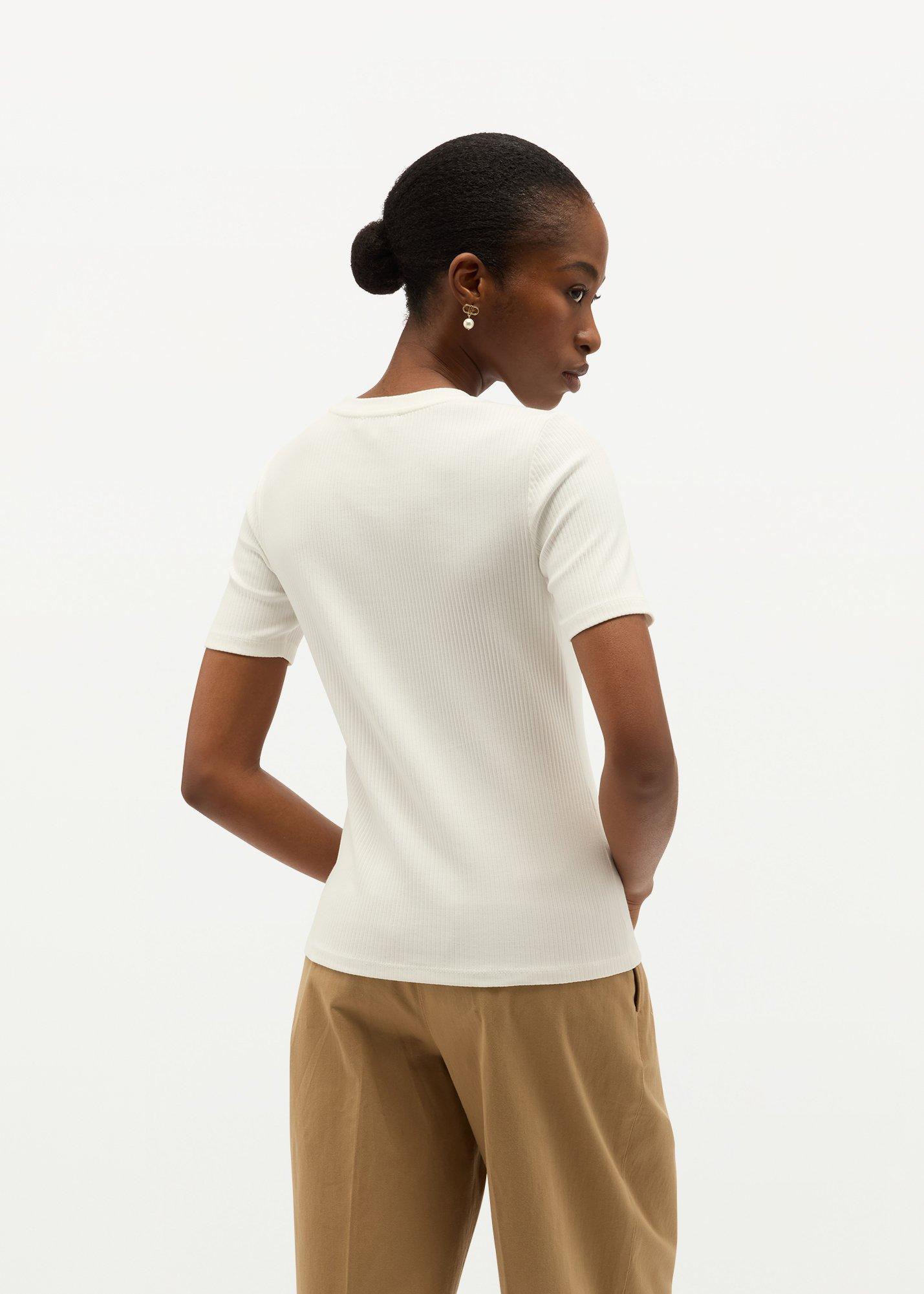 Tamsin Ribbed T-Shirt, Ivory, hi-res
