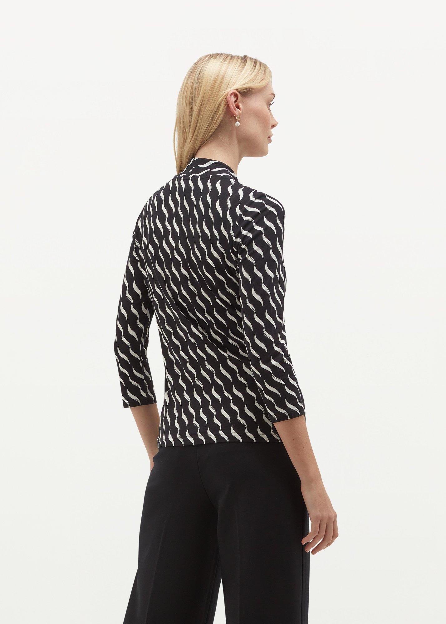Aimee Printed Top, Navy Ivory, hi-res