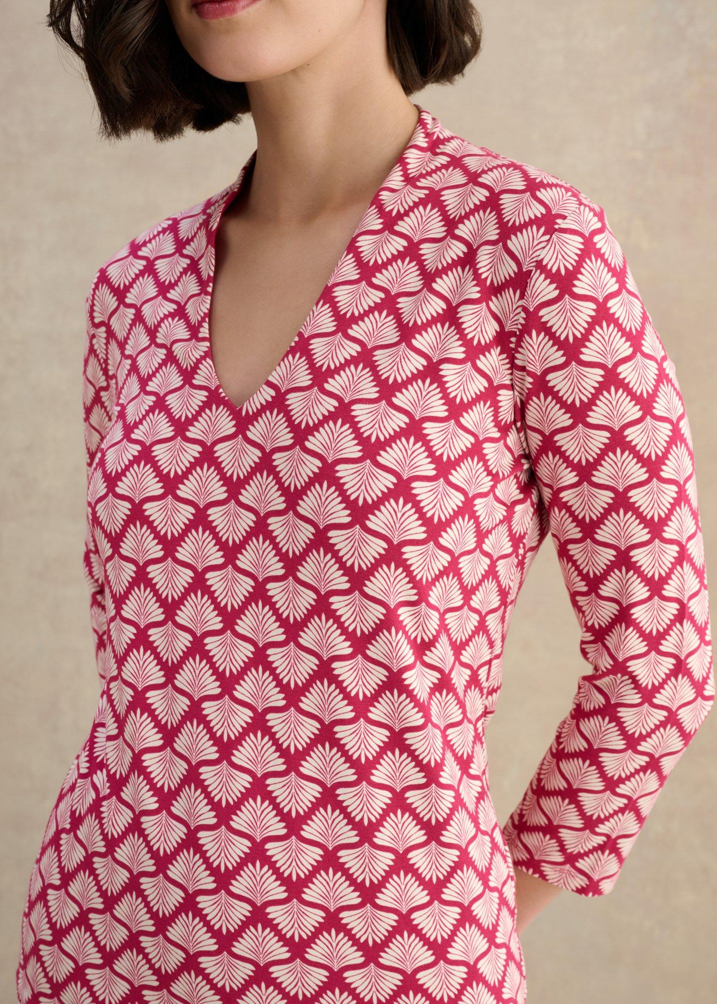 Aimee Printed Top, Pink Ivory, hi-res