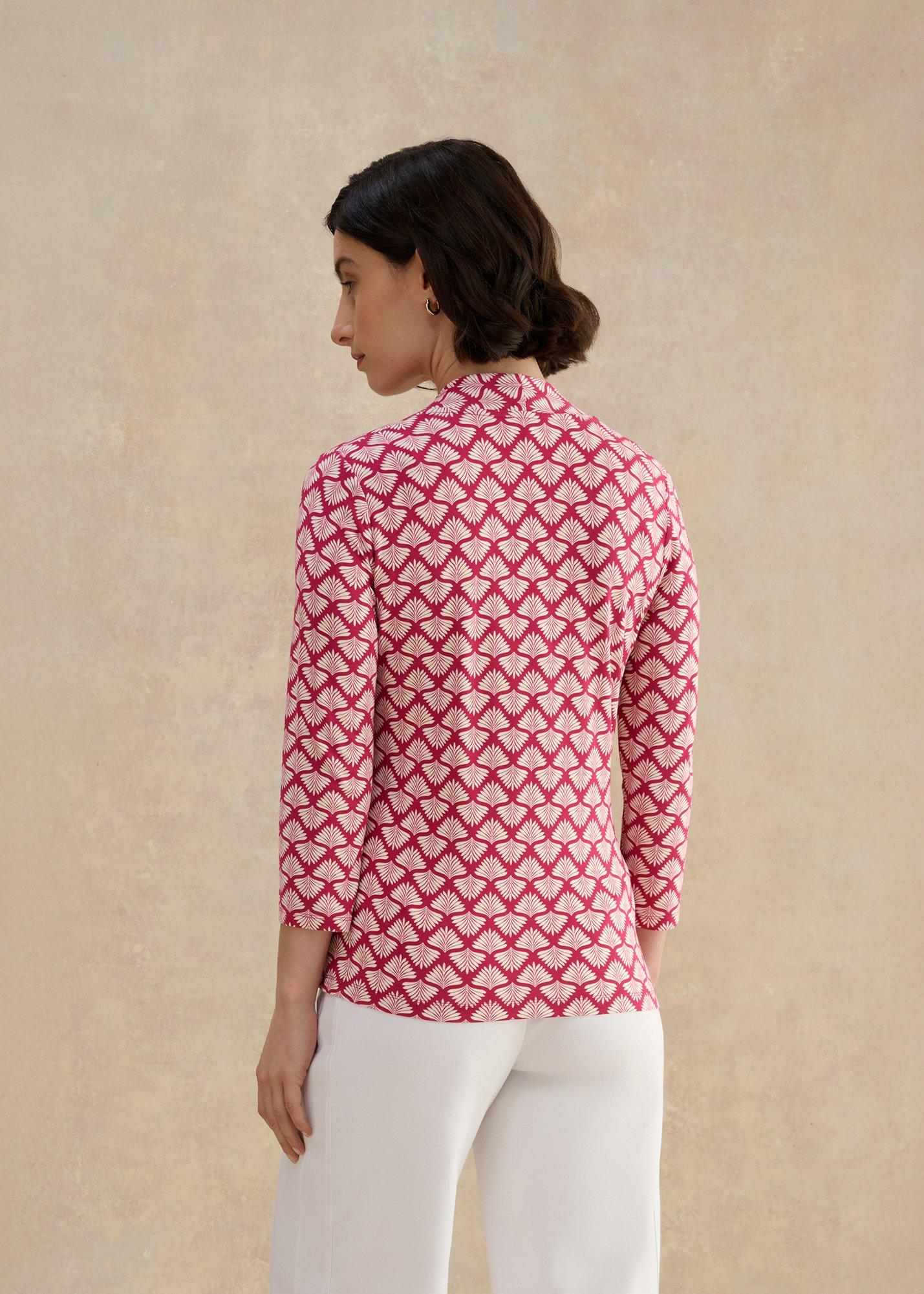 Aimee Printed Top, Pink Ivory, hi-res