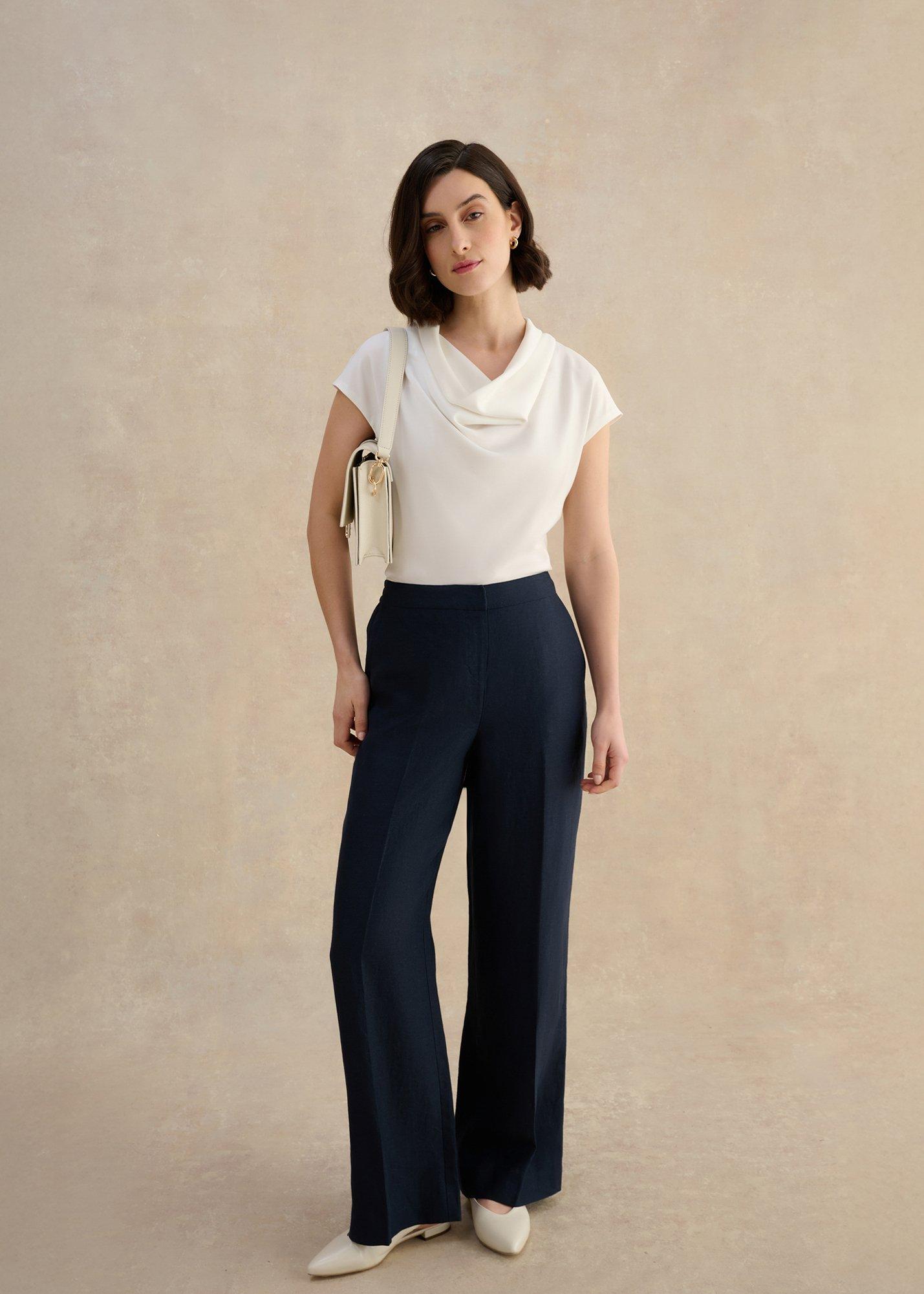 Miranda Cowl Top, Ivory, hi-res