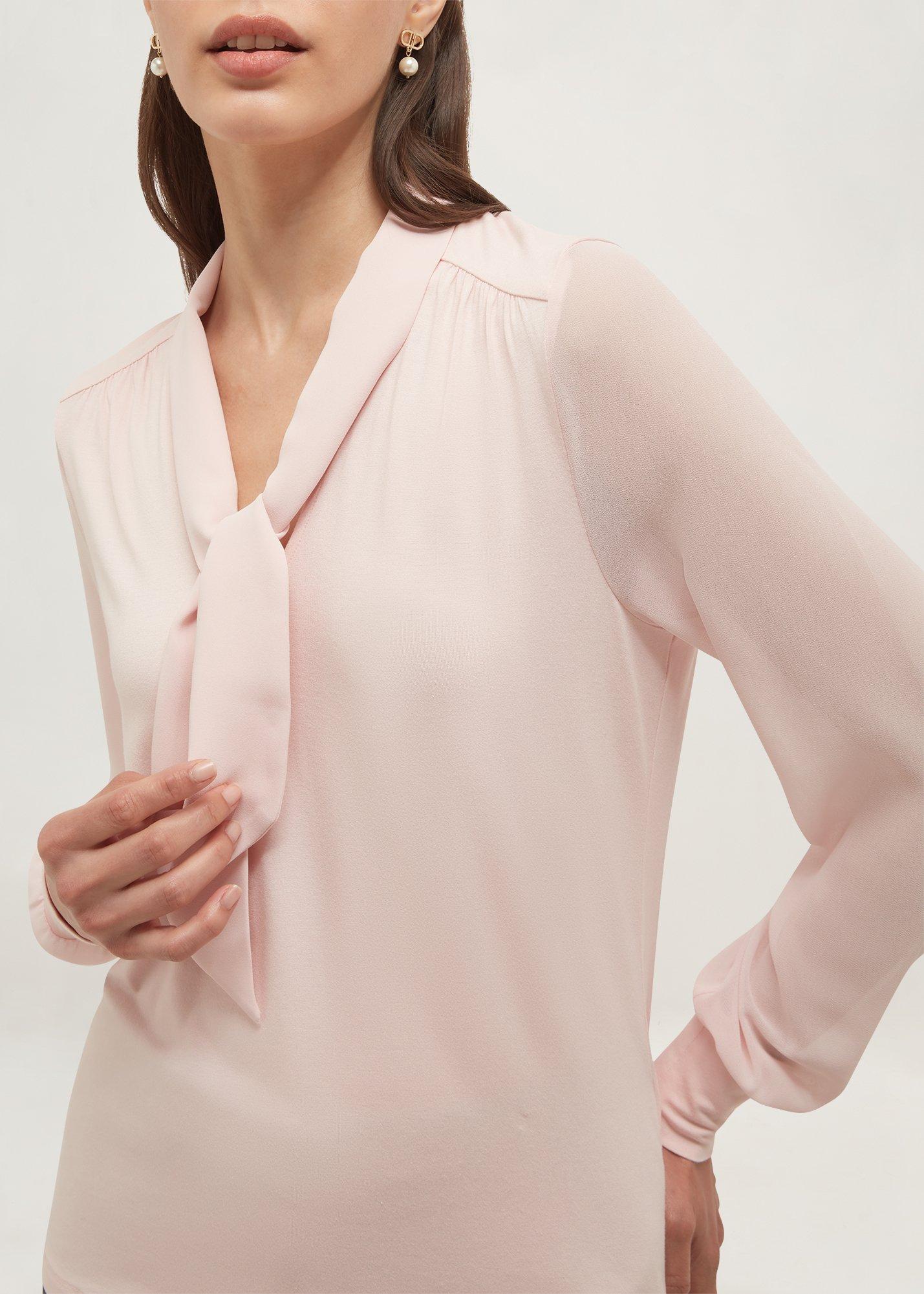 Tarini Tie Neck Top, Sweet Pink, hi-res