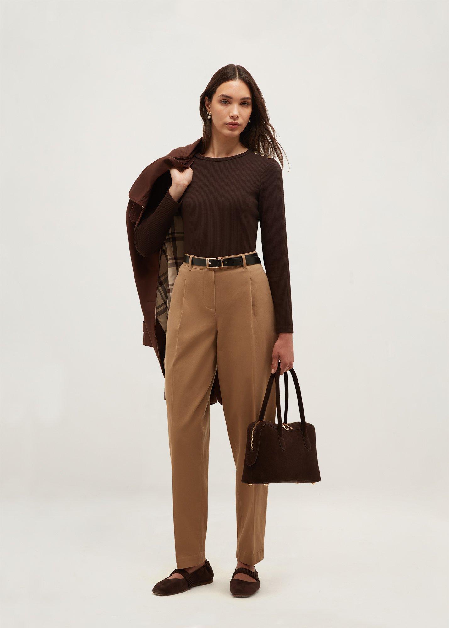 Tamsin Ribbed Top, Alder Brown, hi-res