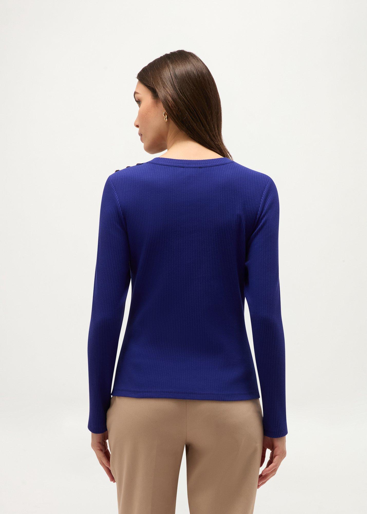 Tamsin Ribbed Long Sleeve Top, Violet Blue, hi-res