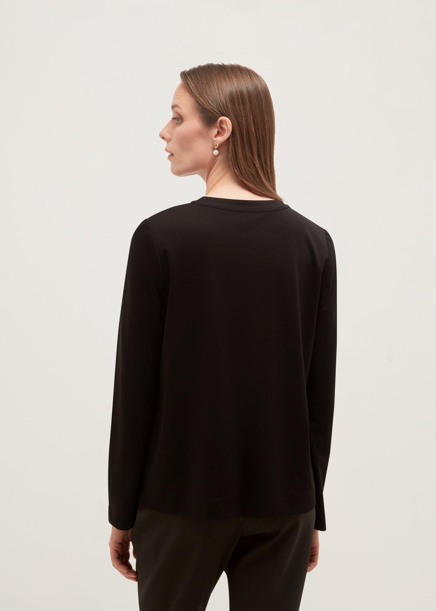 Janey Ponte Tunic Top, Black, hi-res