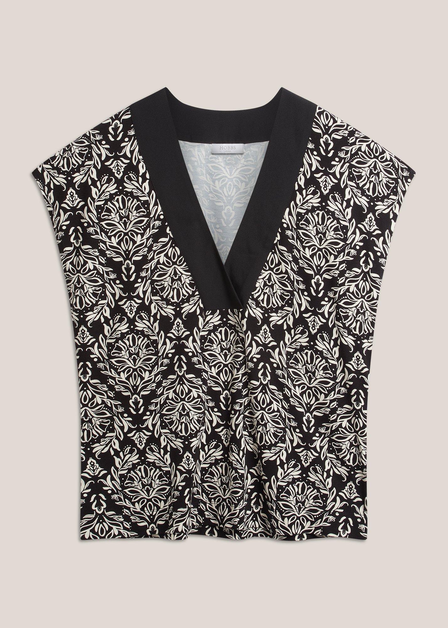 Jonie Printed V- neck Top