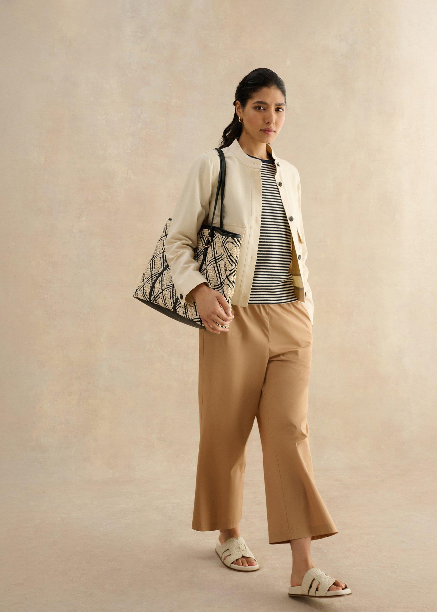 Tamsin Sparkle Cotton Blend T-Shirt, Navy Ivory, hi-res