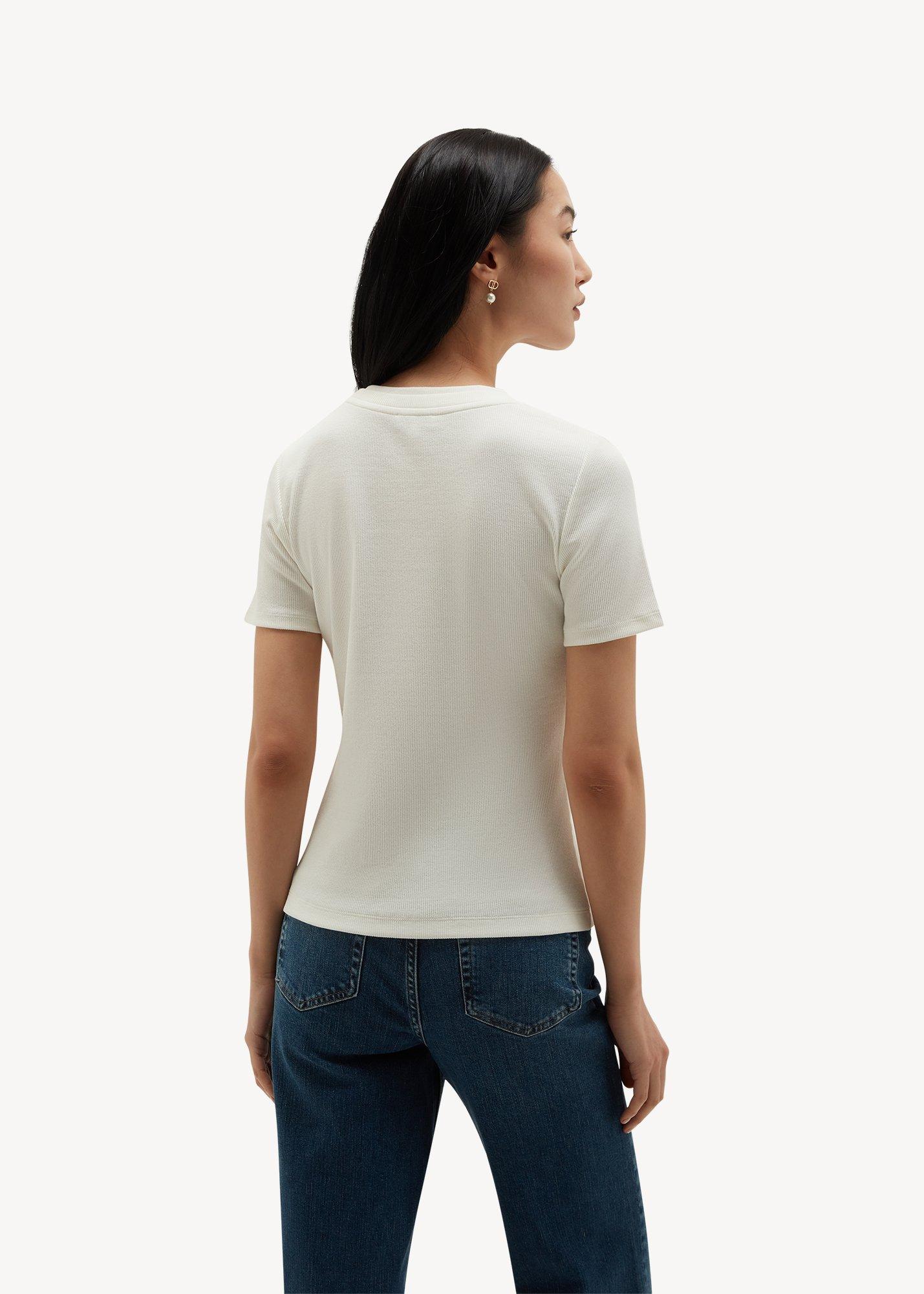 Kali Double Layer Ribbed T-Shirt, Ivory, hi-res