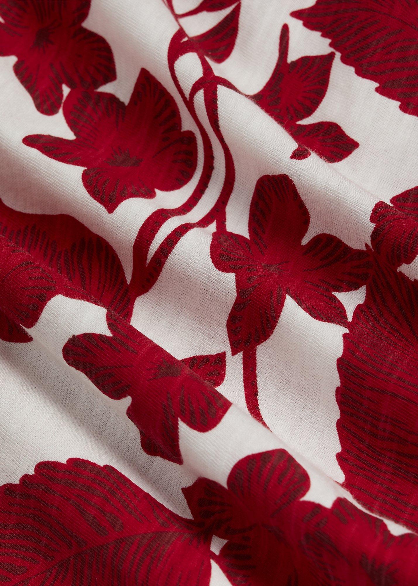 Printed Alycia Top, Red Ivory, hi-res