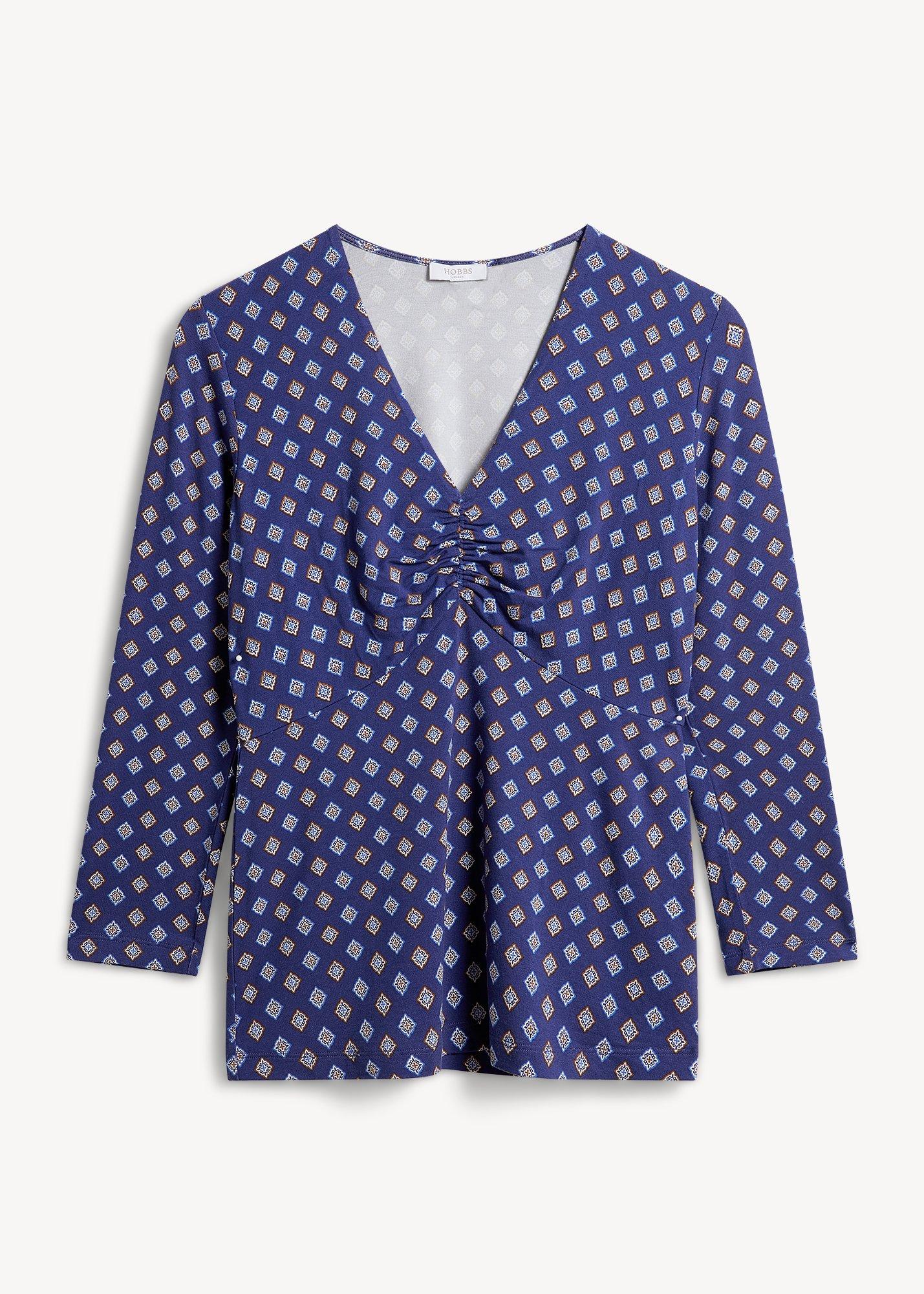 Essie Ruched Printed Top