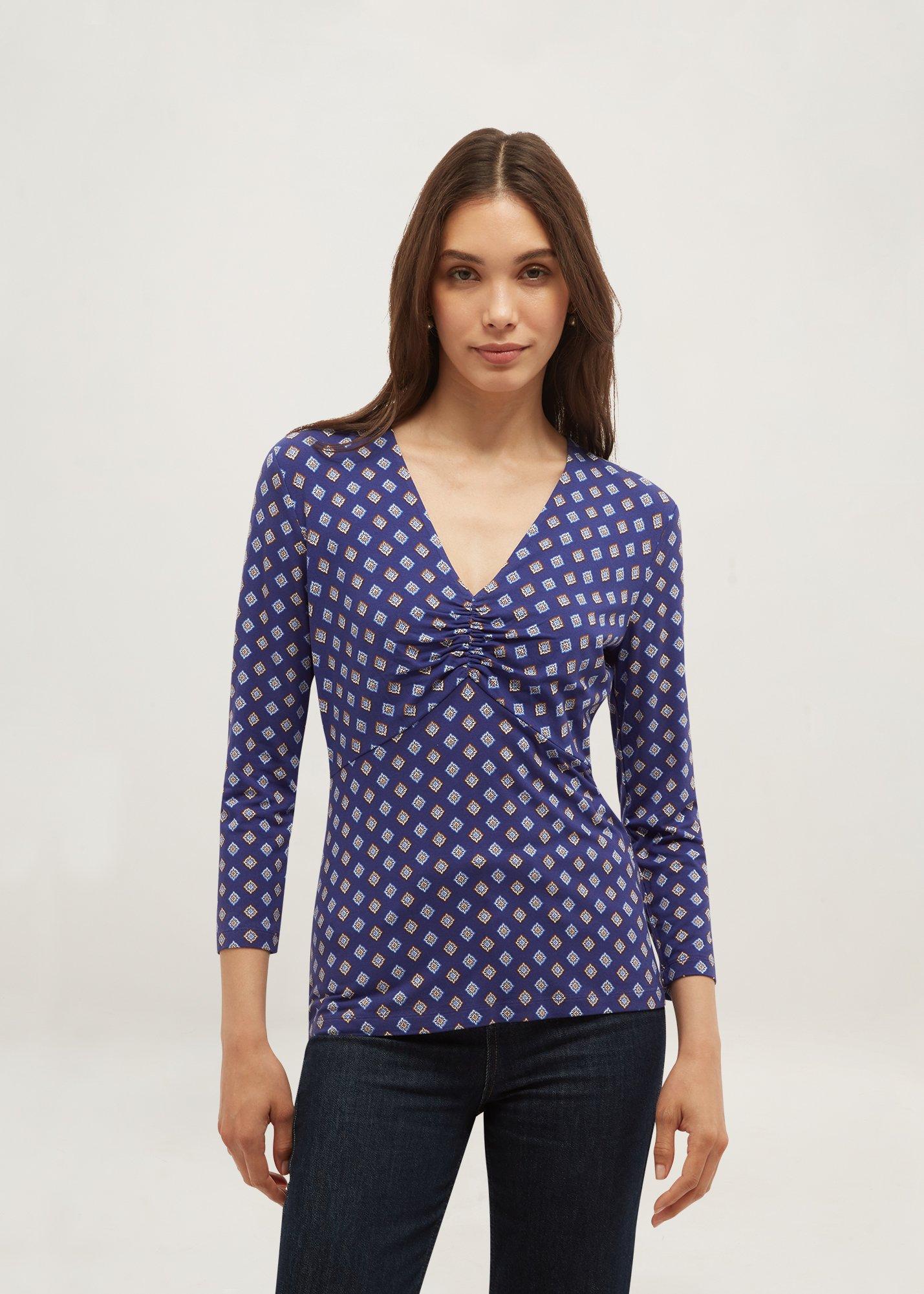 Essie Ruched Printed Top