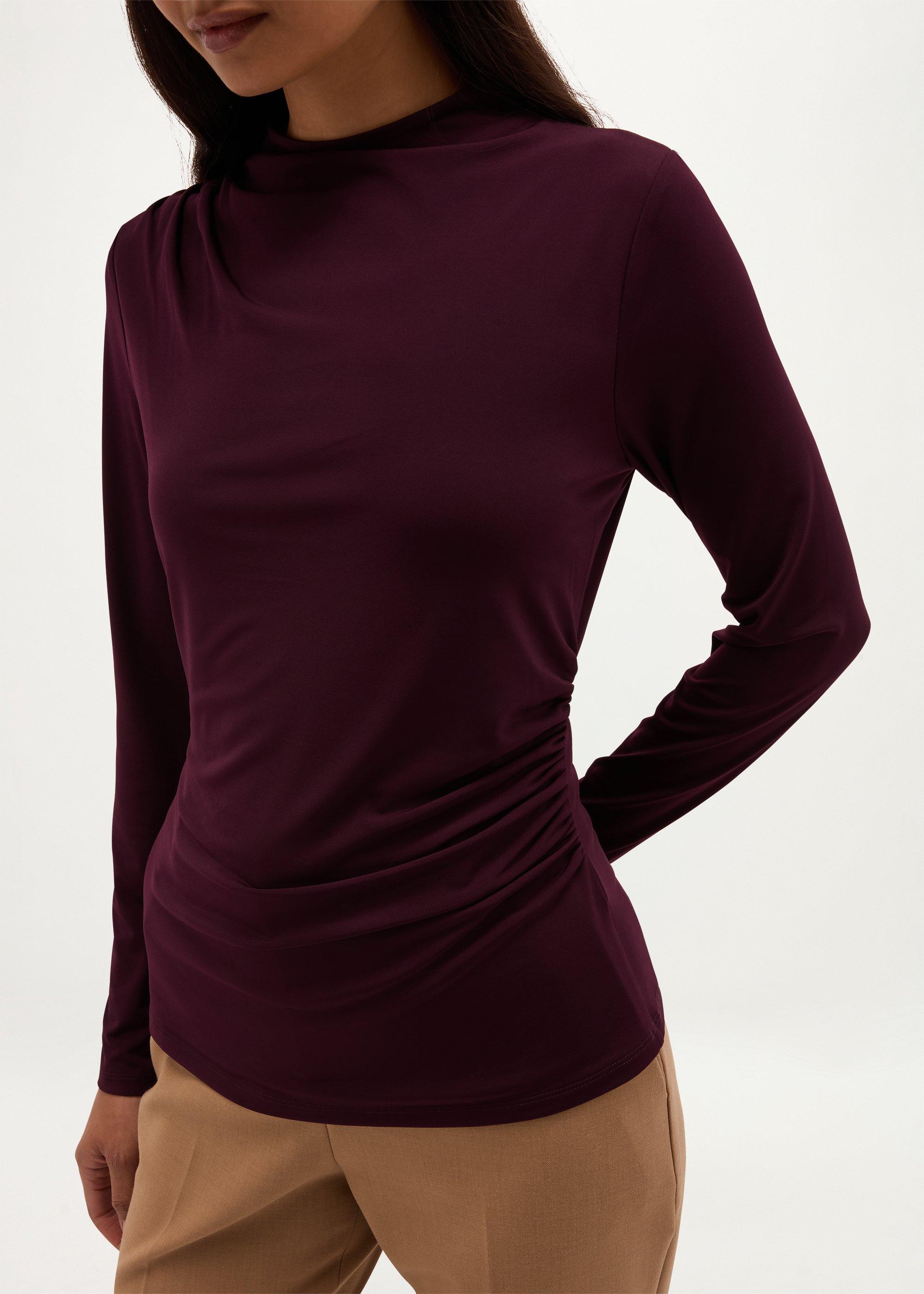 Oriana Ruched Top, Malbec Purple, hi-res