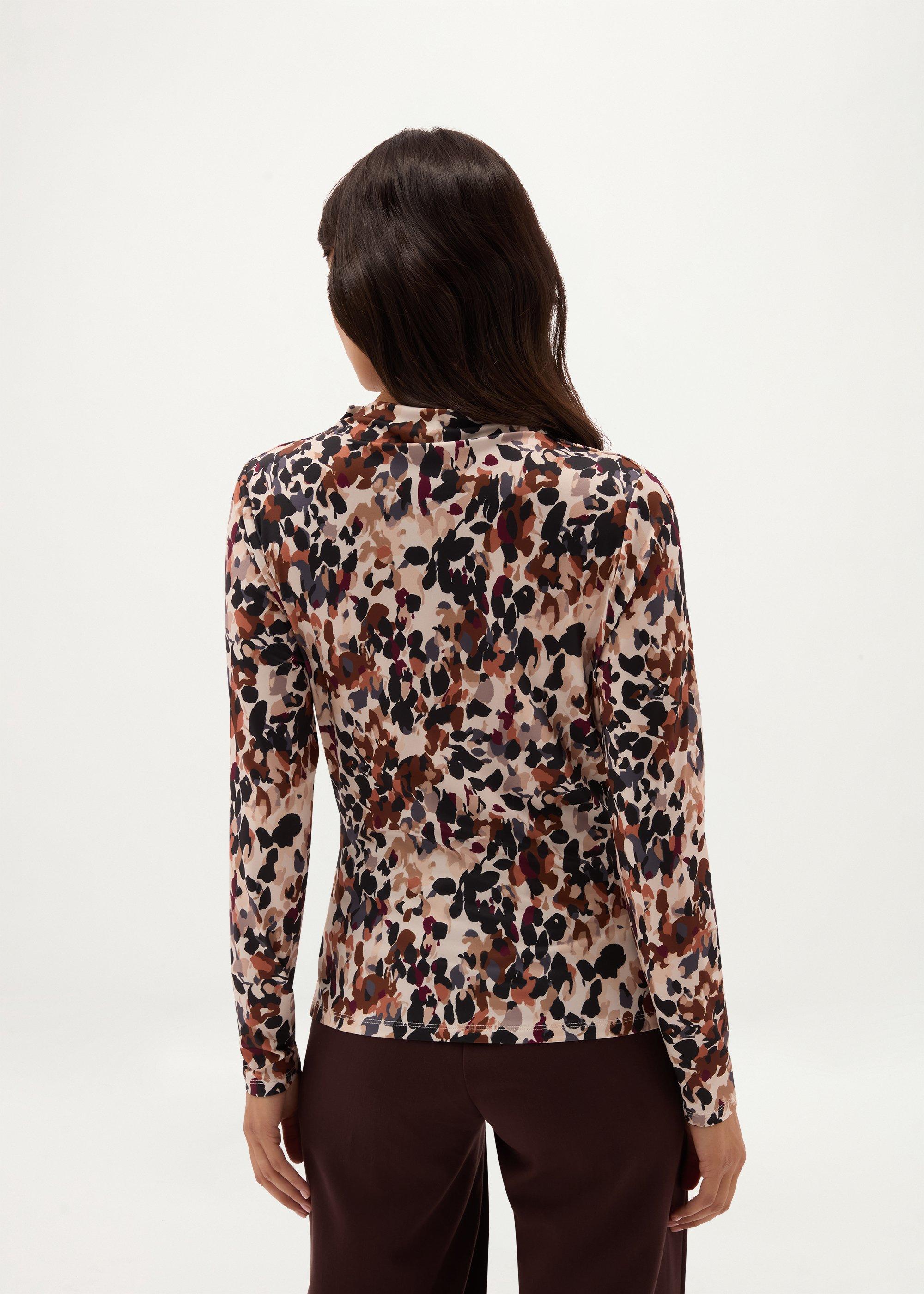 Oriana Printed Ruched Top, Ivory Multi, hi-res
