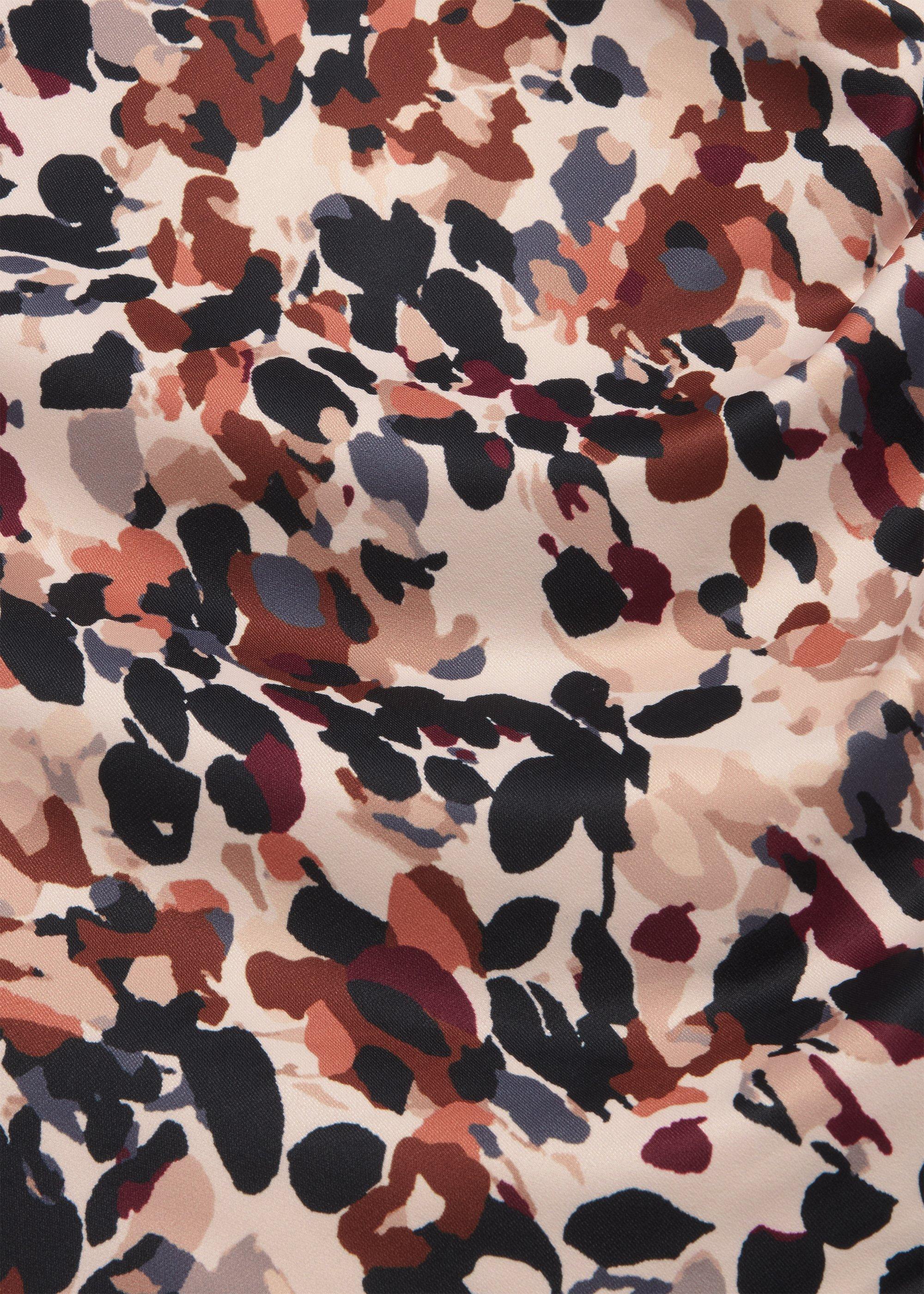 Oriana Printed Ruched Top, Ivory Multi, hi-res