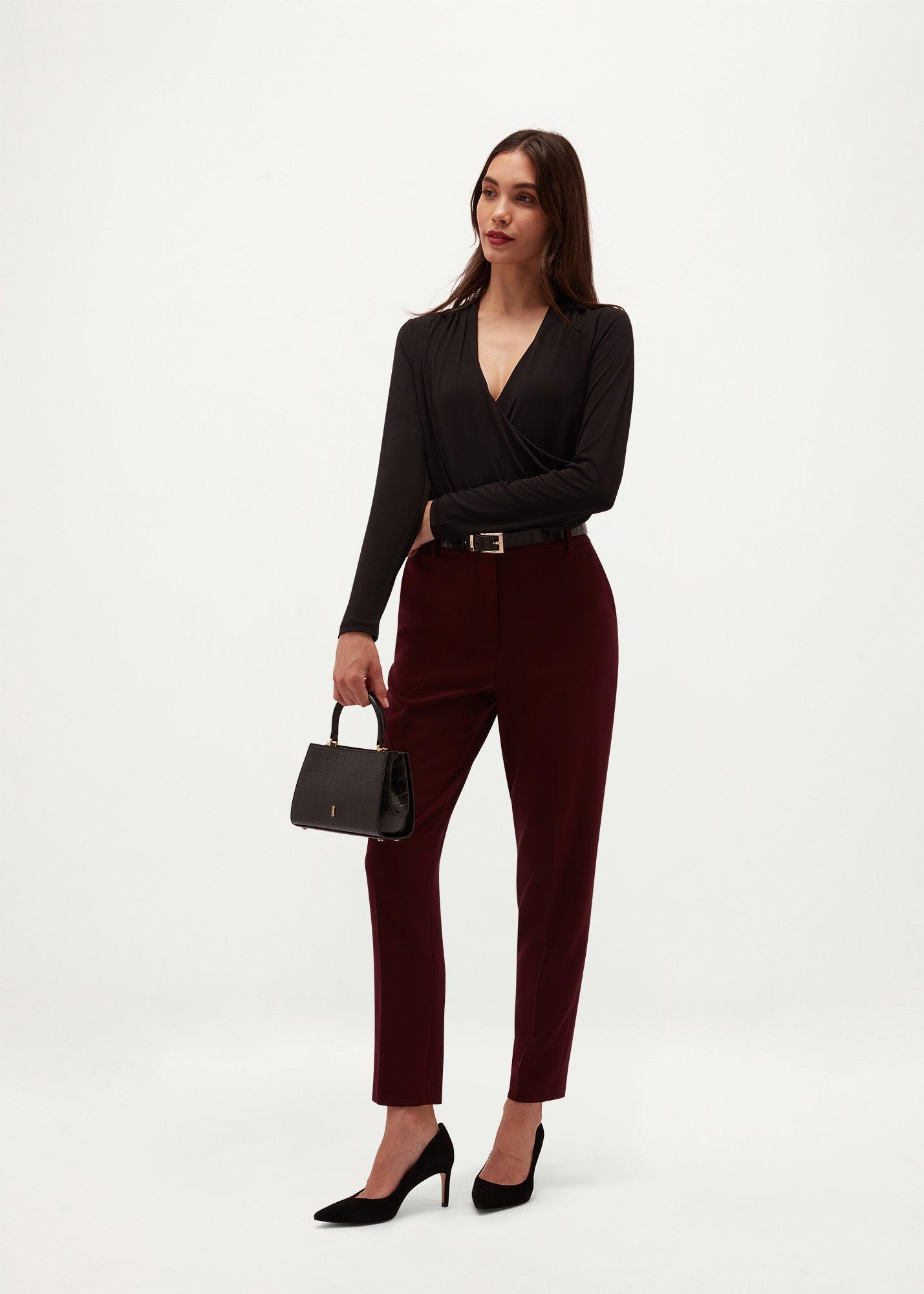 Marina Wrap Top, Black, hi-res