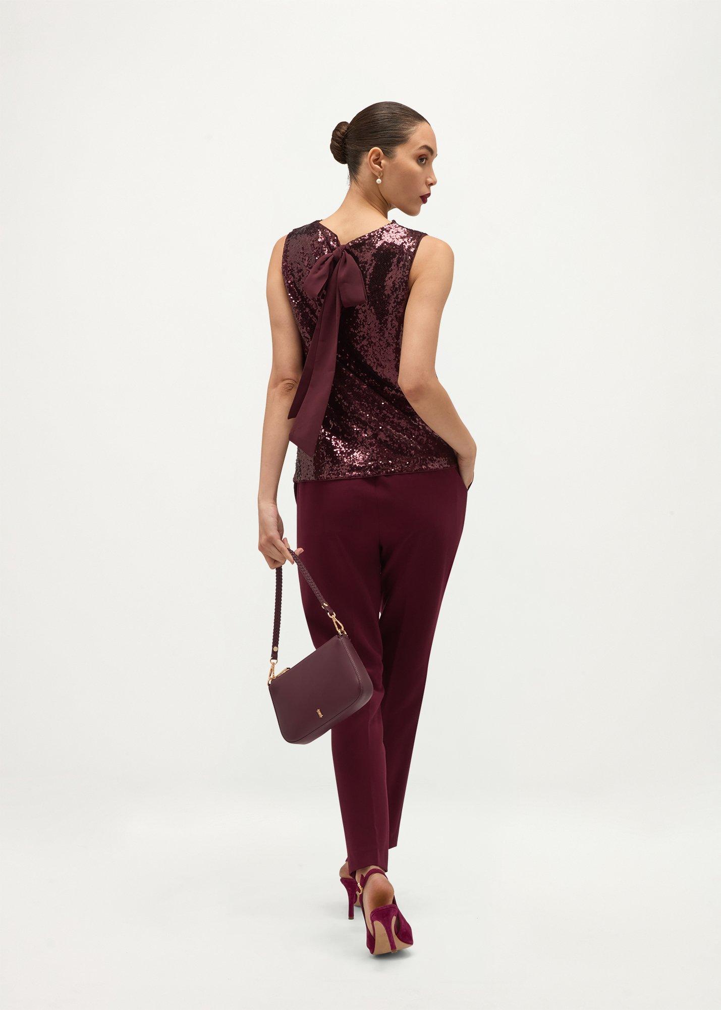 Una Sequin Top, Fig Purple, hi-res