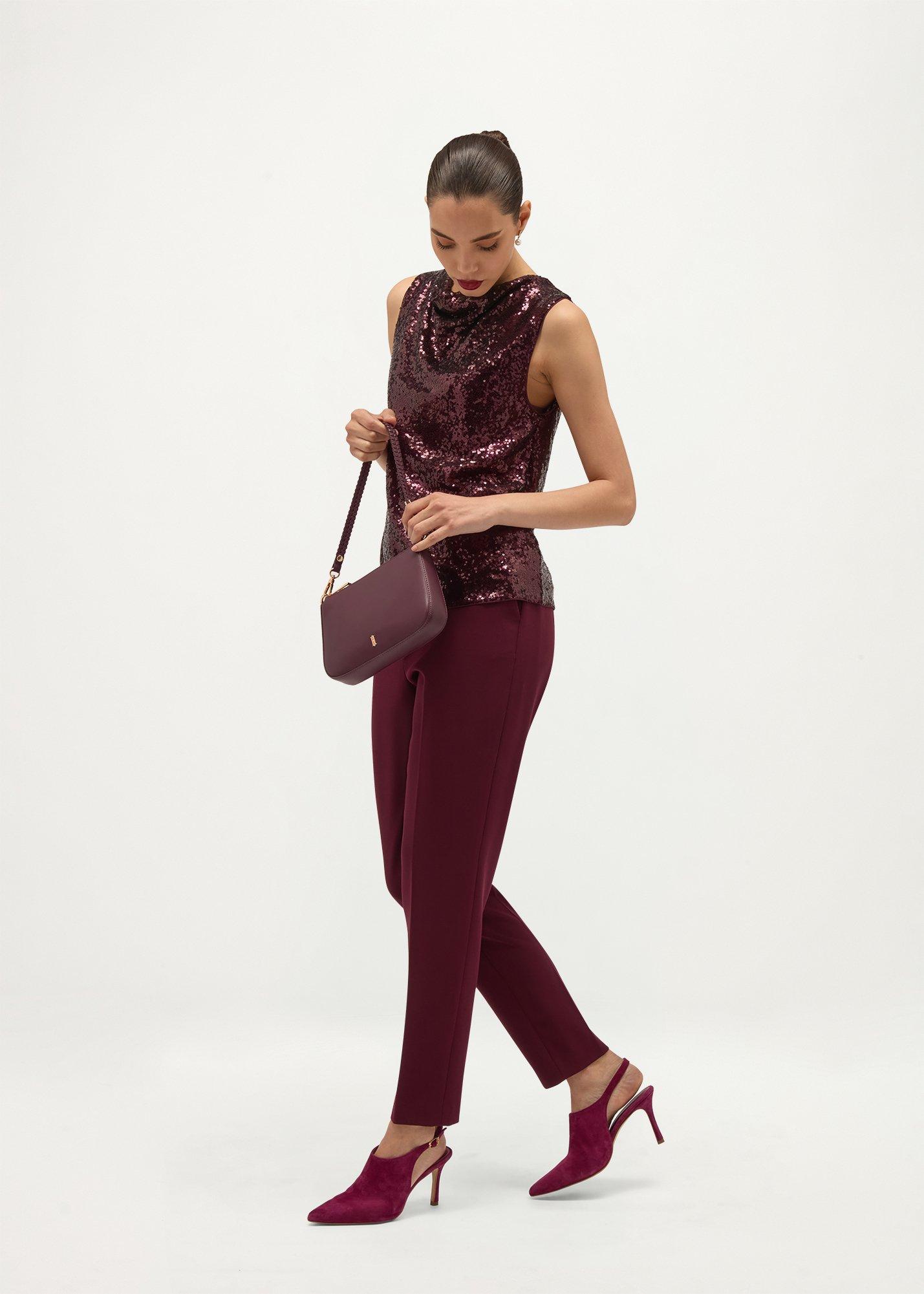 Una Sequin Top, Fig Purple, hi-res