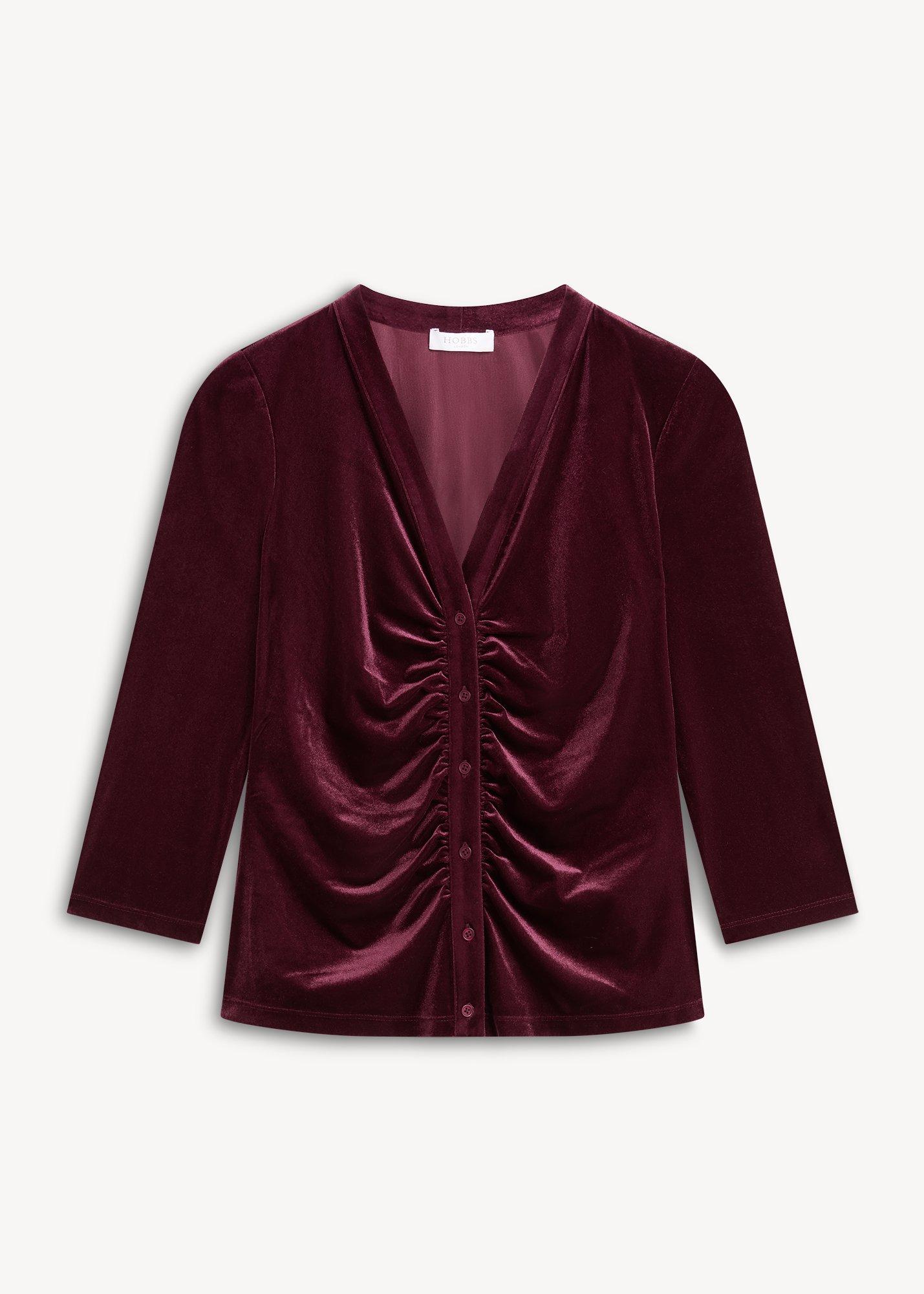 Hattie Velvet Ruched Top