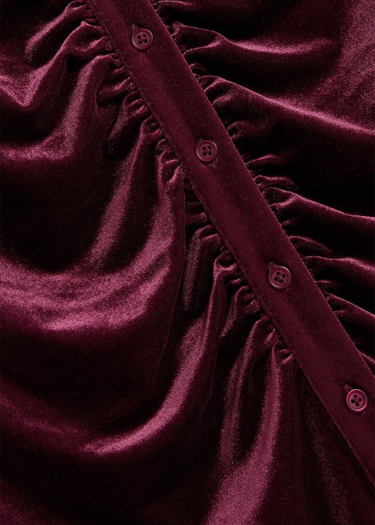 Hattie Velvet Ruched Top, Fig Purple, hi-res