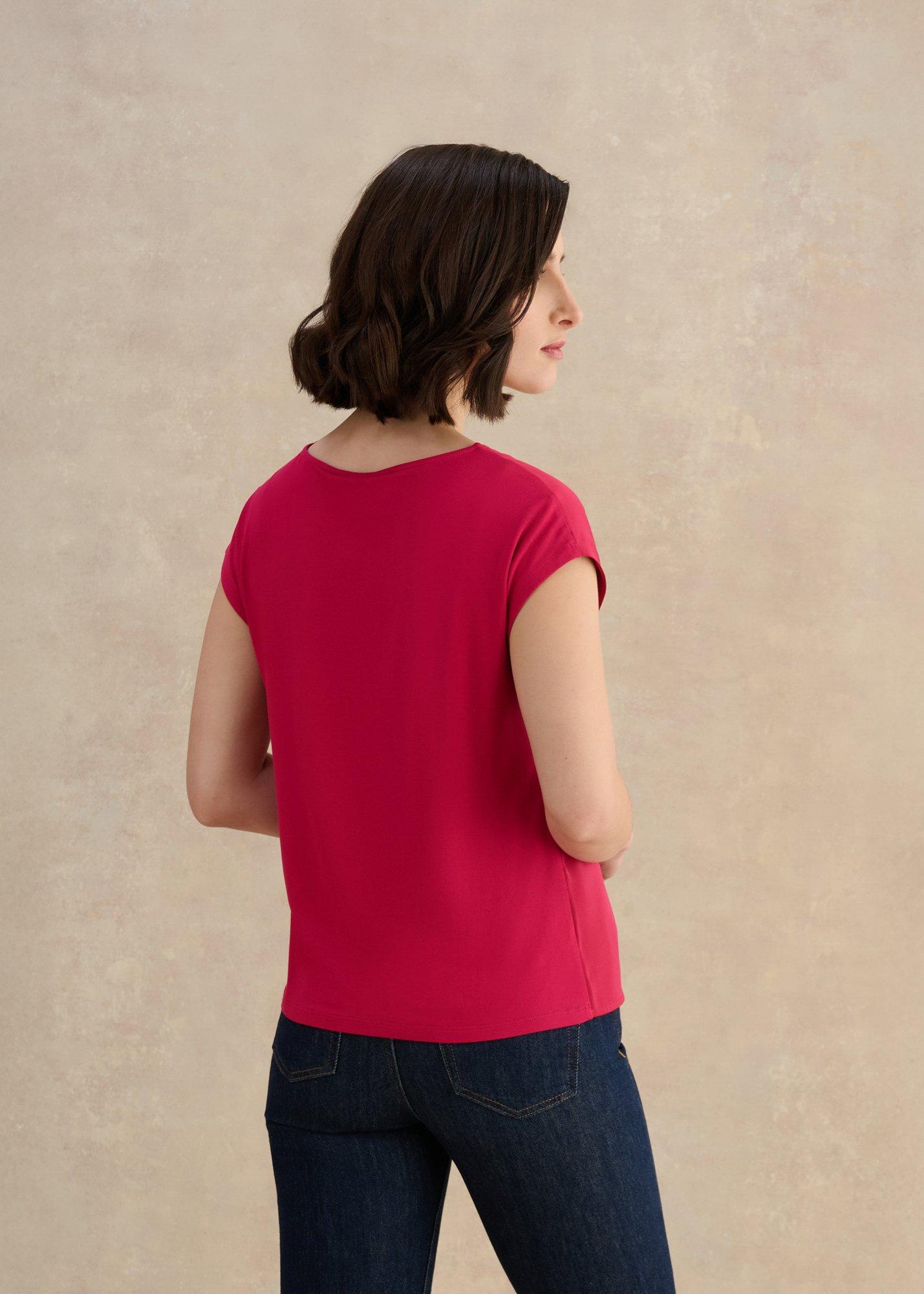 Nita Satin Front Top, Cherry Pink, hi-res