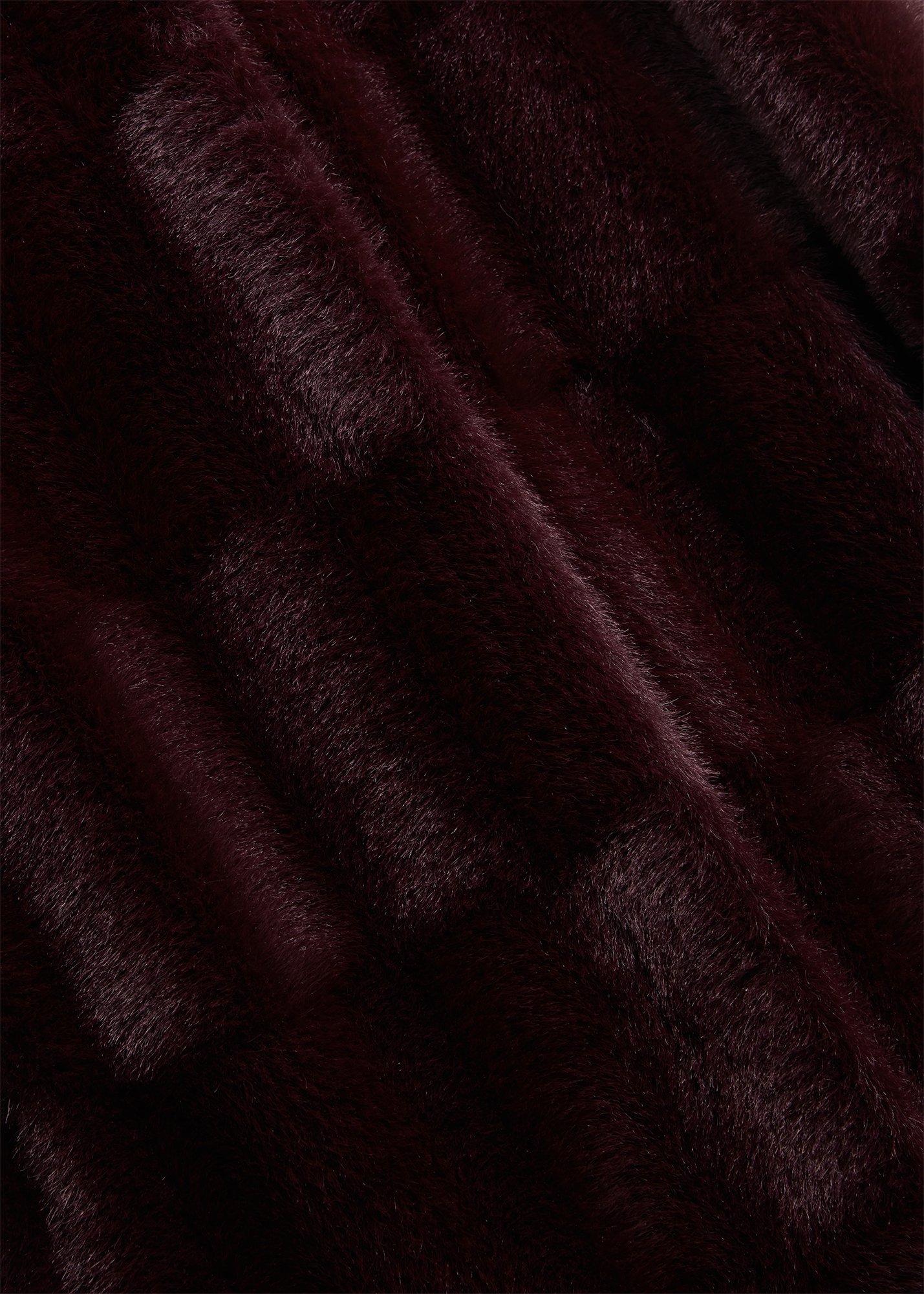 Rosanne Faux Fur Coat, Wine, hi-res