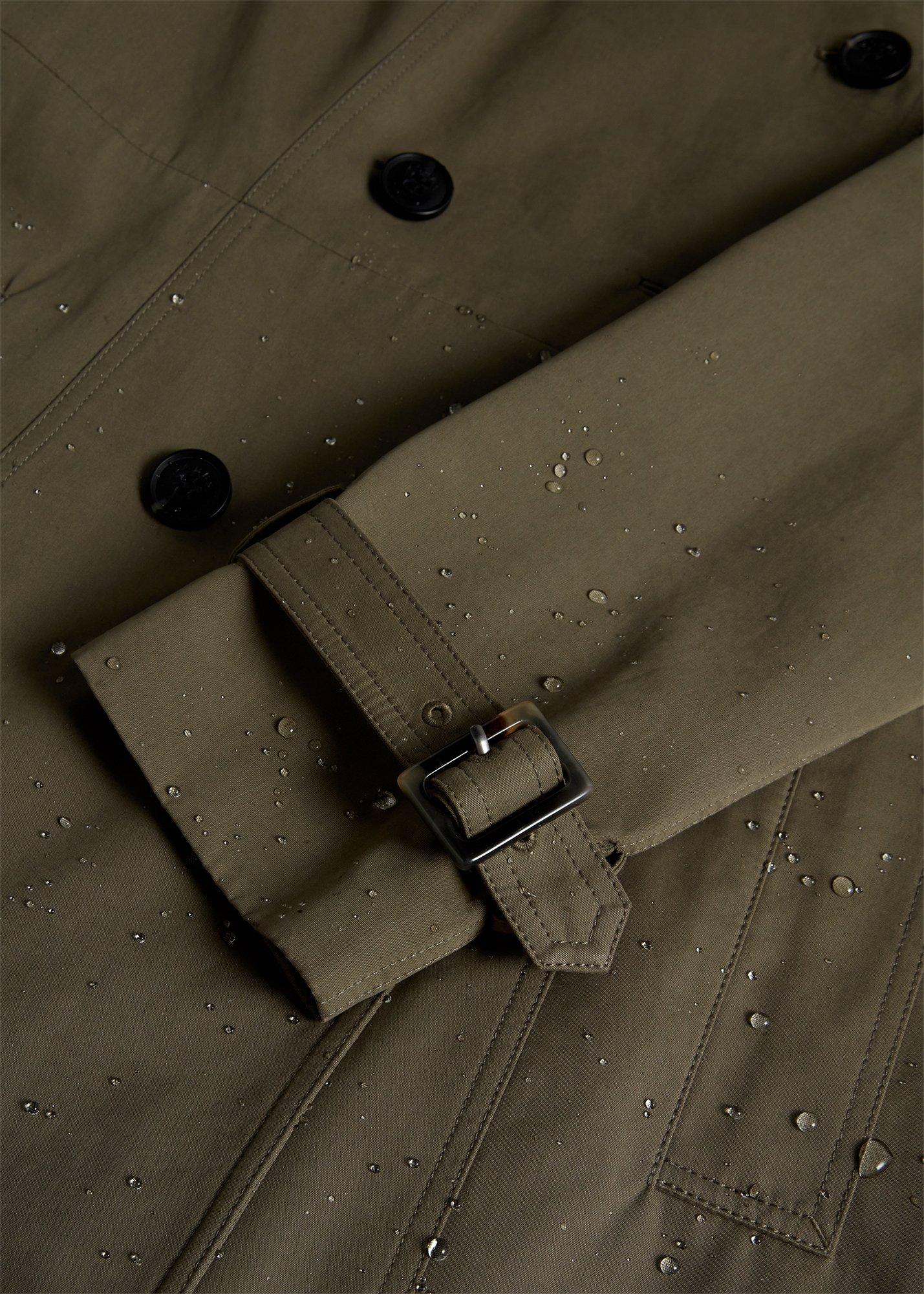 Aria Shower Resistant Trench Coat, Olive Green, hi-res